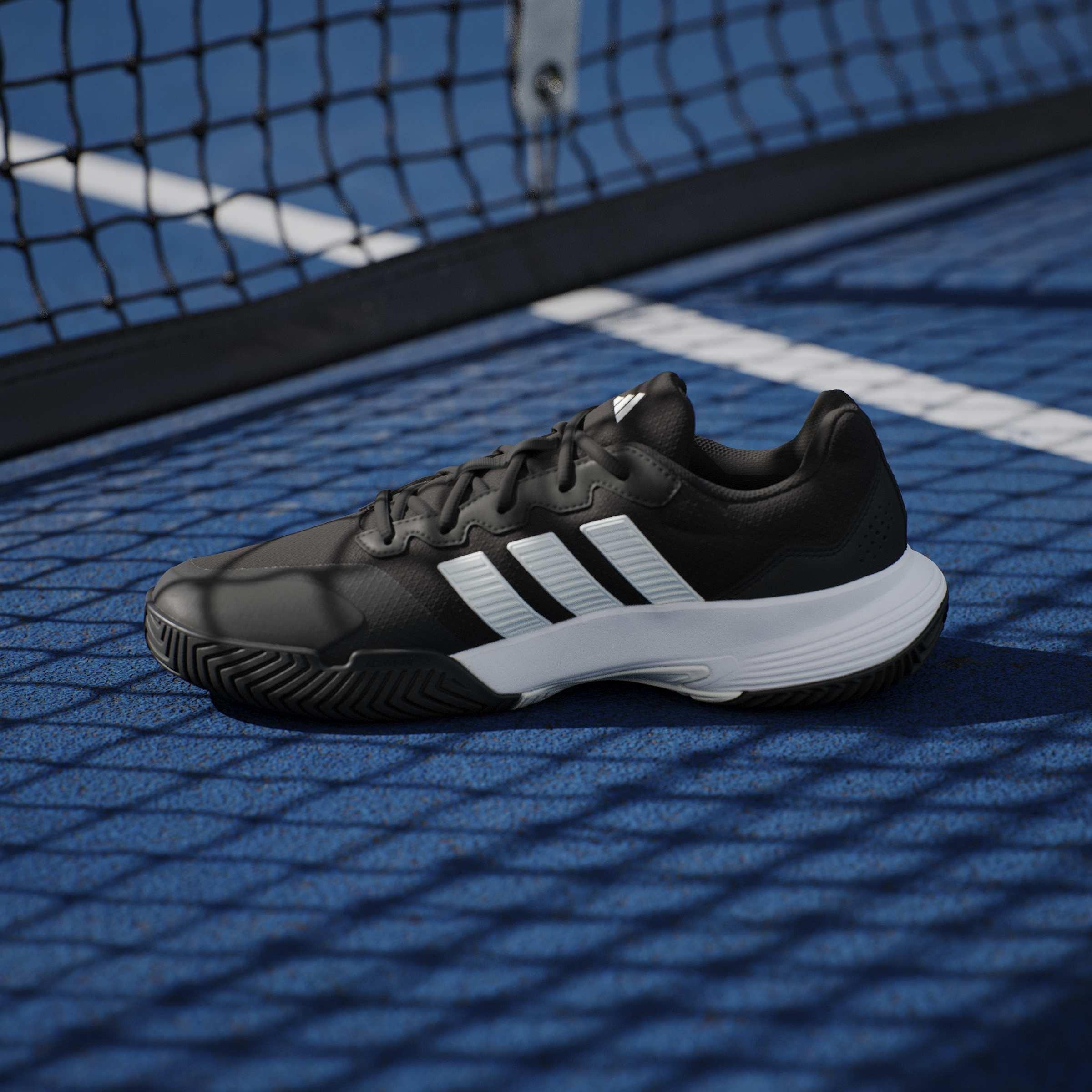 Blk/Wht/Silver - adidas - GameCourt 2.0 Mens Shoes - 14