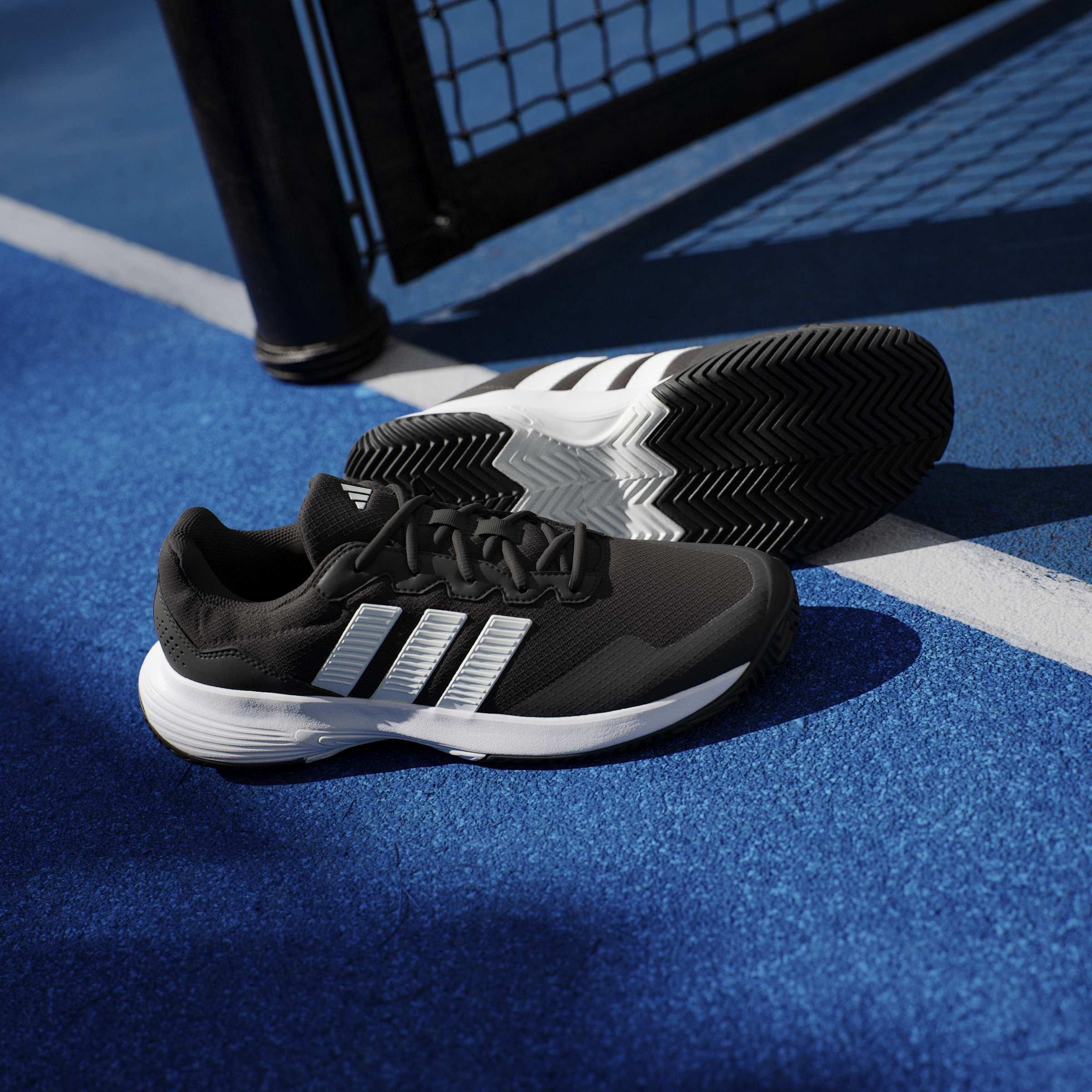 Blk/Wht/Silver - adidas - GameCourt 2.0 Mens Shoes - 15