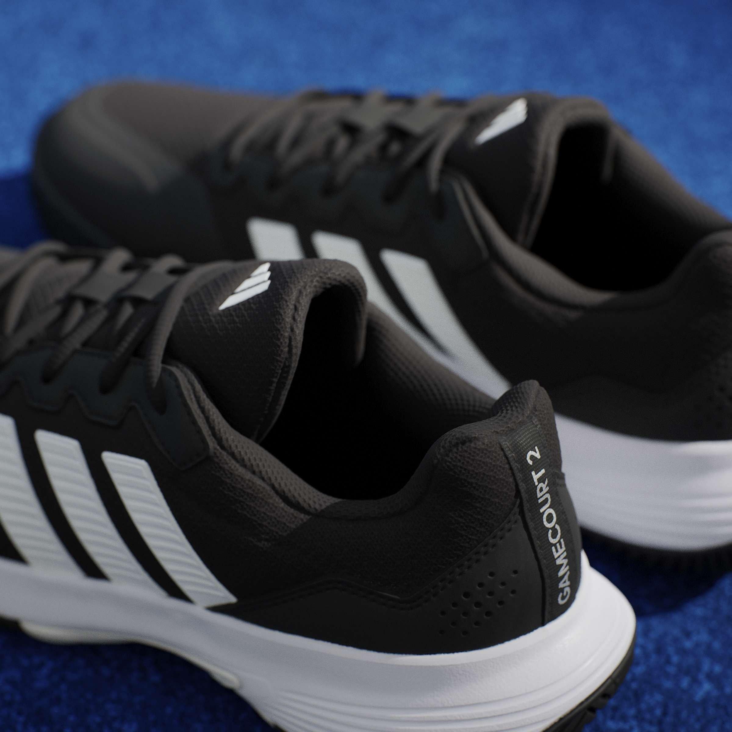 Blk/Wht/Silver - adidas - GameCourt 2.0 Mens Shoes - 16