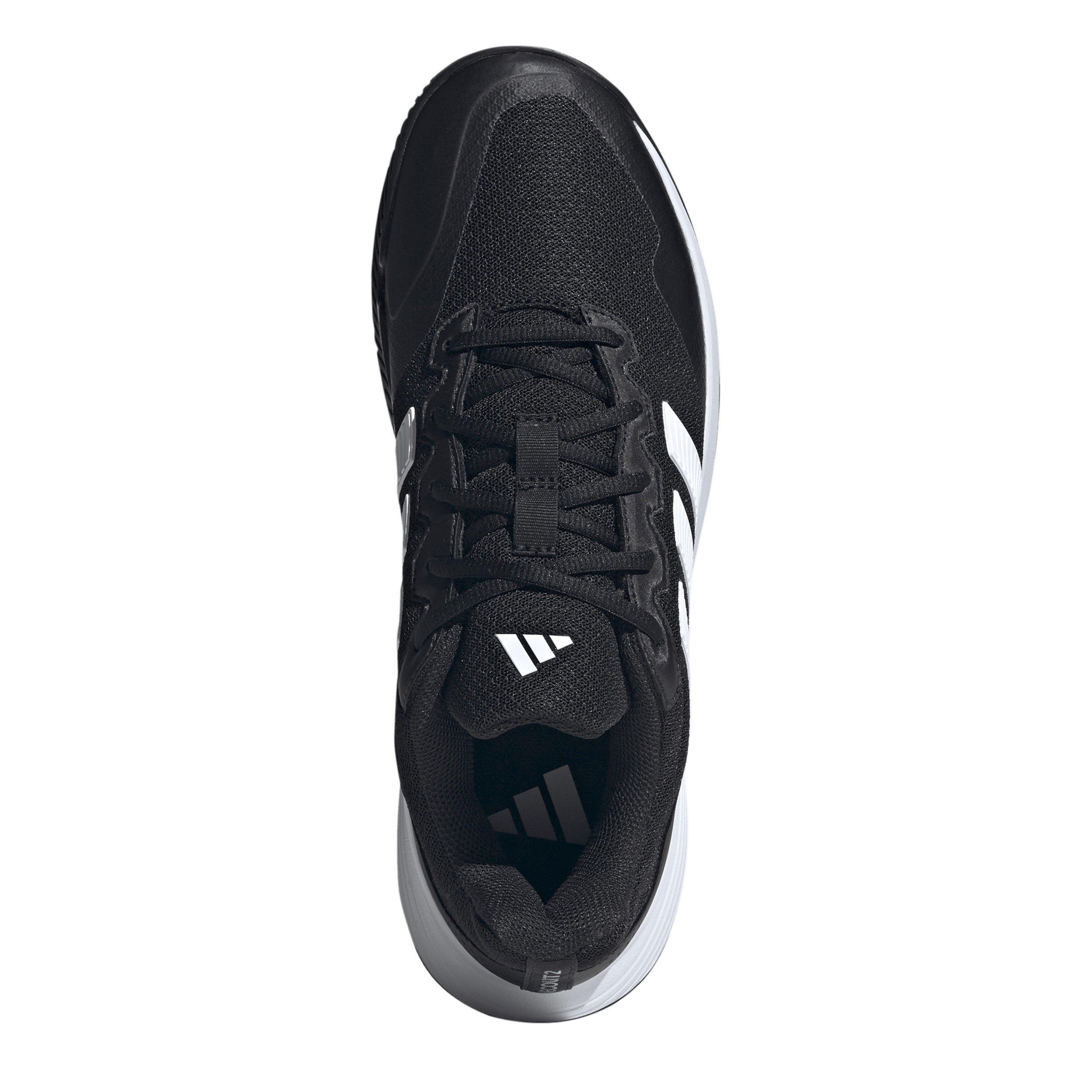 Blk/Wht/Silver - adidas - GameCourt 2.0 Mens Shoes - 5