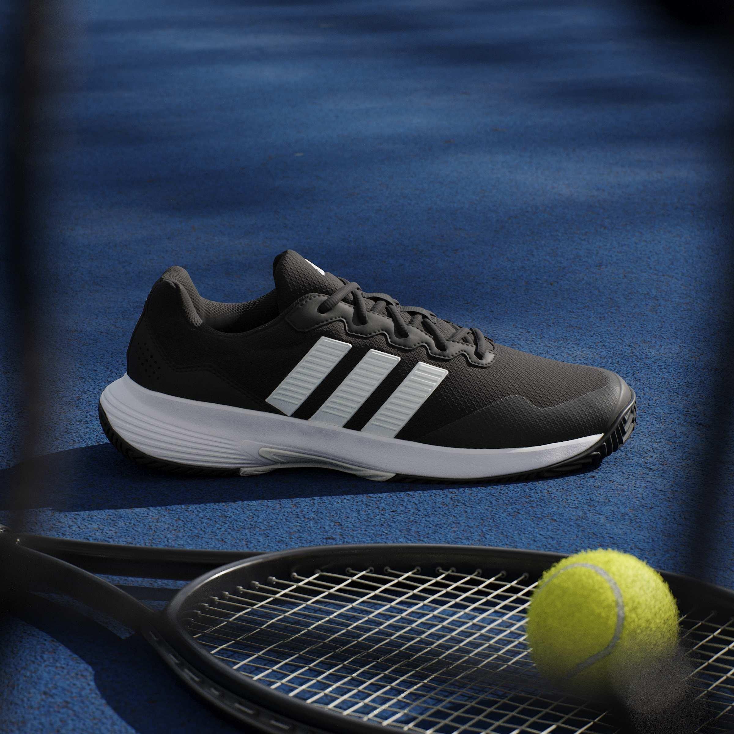 Blk/Wht/Silver - adidas - GameCourt 2.0 Mens Shoes - 10