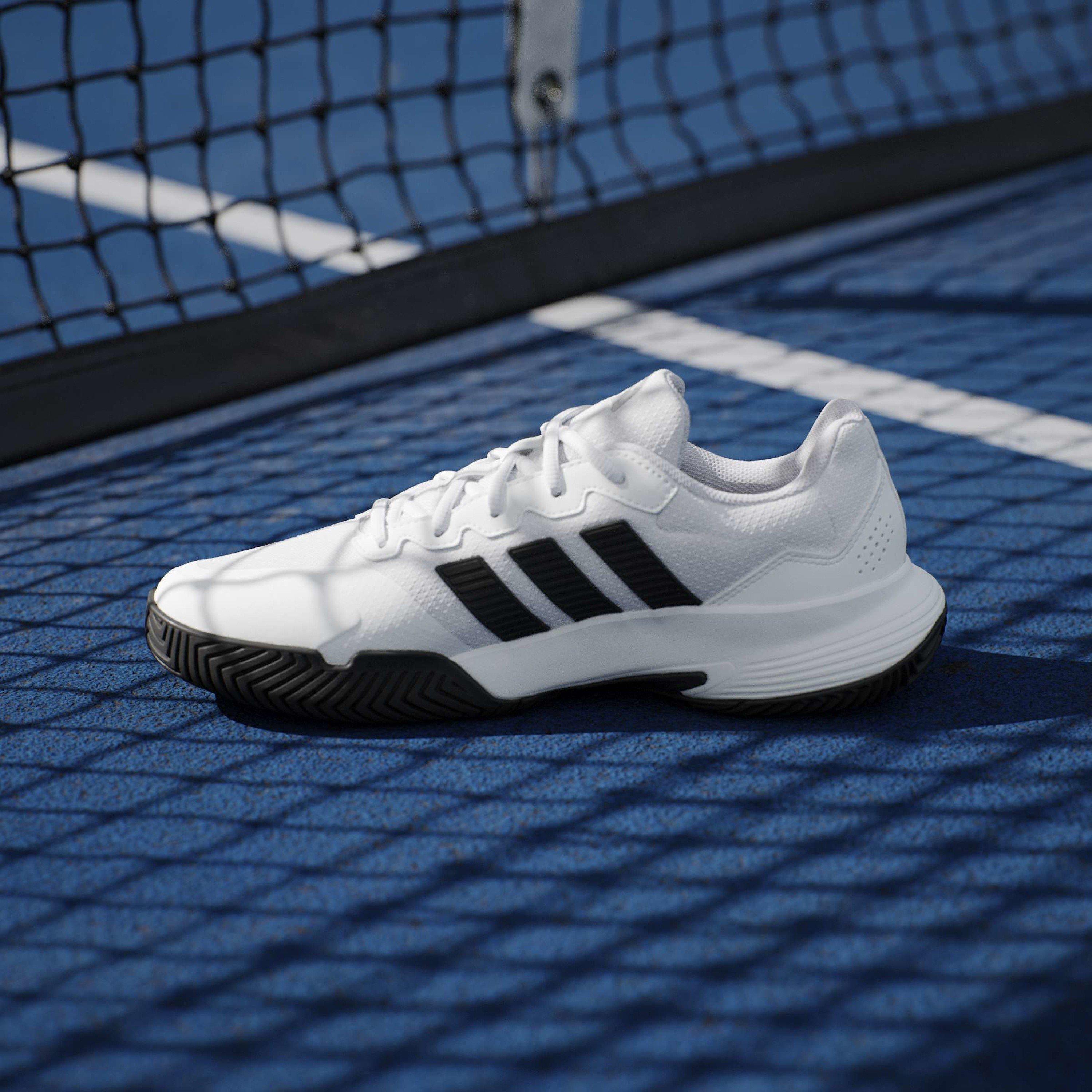 Wht/Blk/Silver - adidas - GameCourt 2.0 Mens Shoes - 14