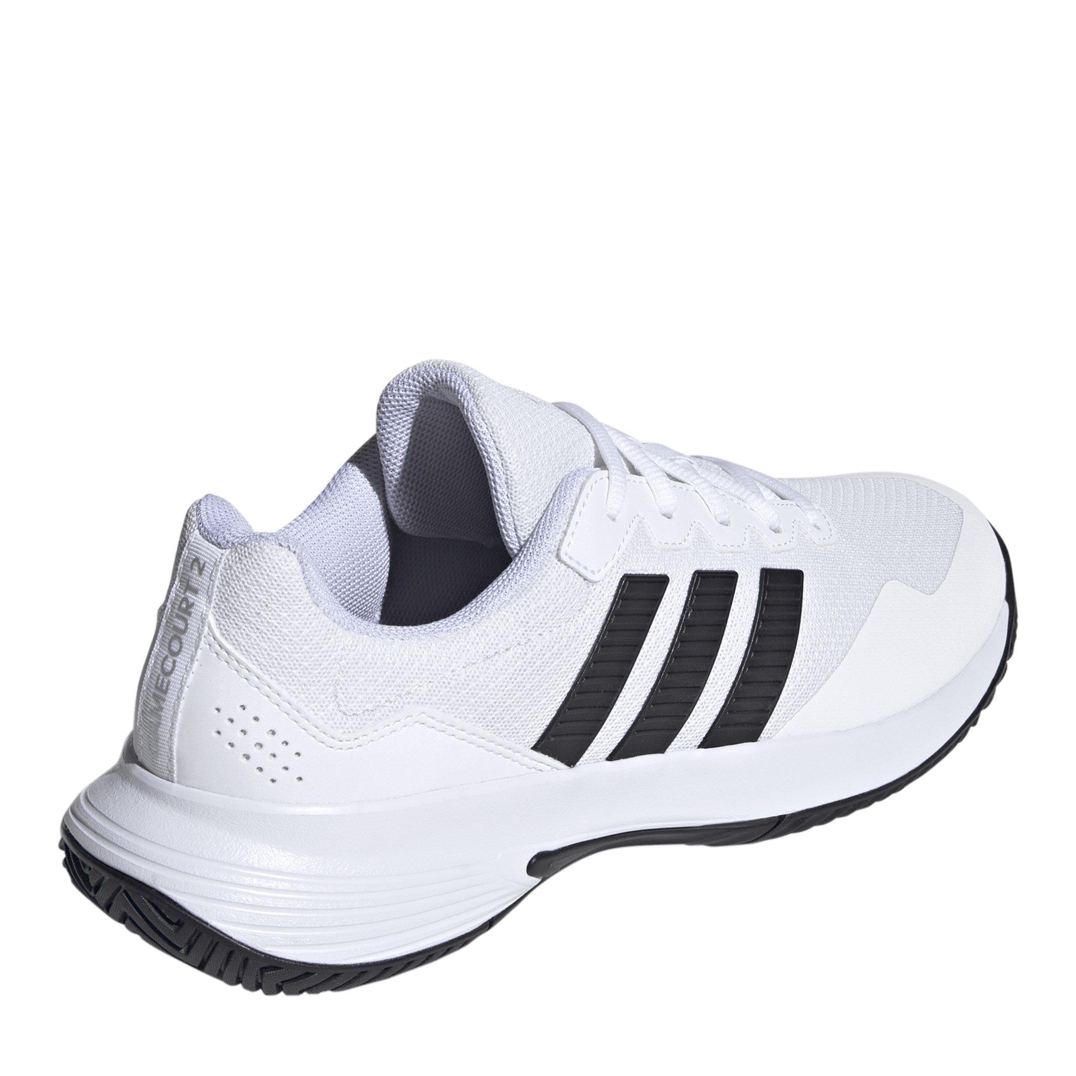 Wht/Blk/Silver - adidas - GameCourt 2.0 Mens Shoes - 4