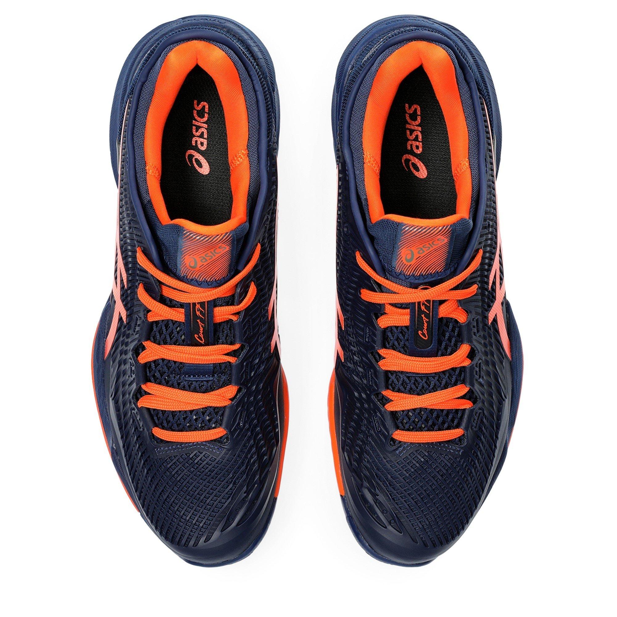 Asics blue and orange shoes on sale