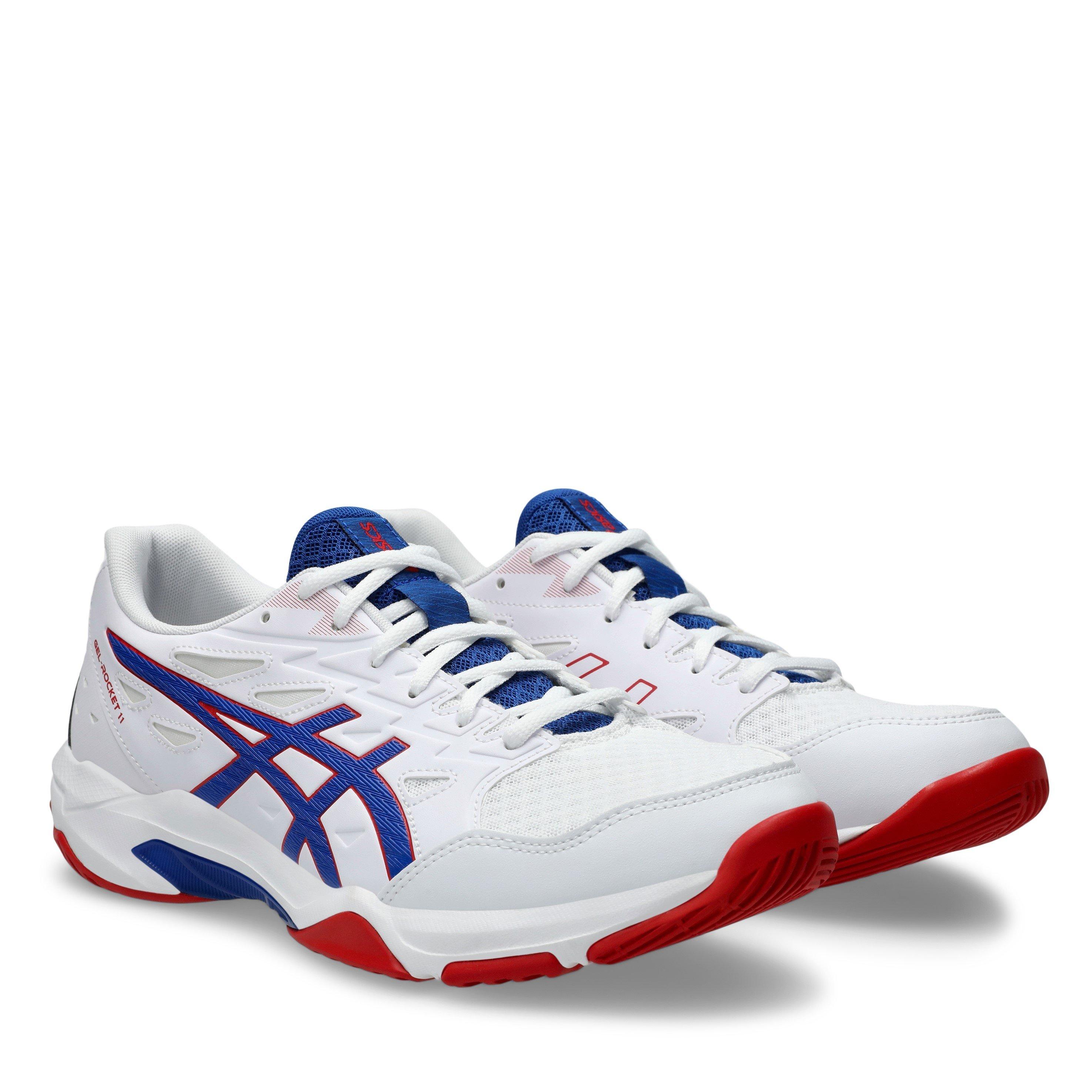 WHITE/ASICSBLUE - Asics - Gel Rocket 11  Mens Badminton Shoes - 4