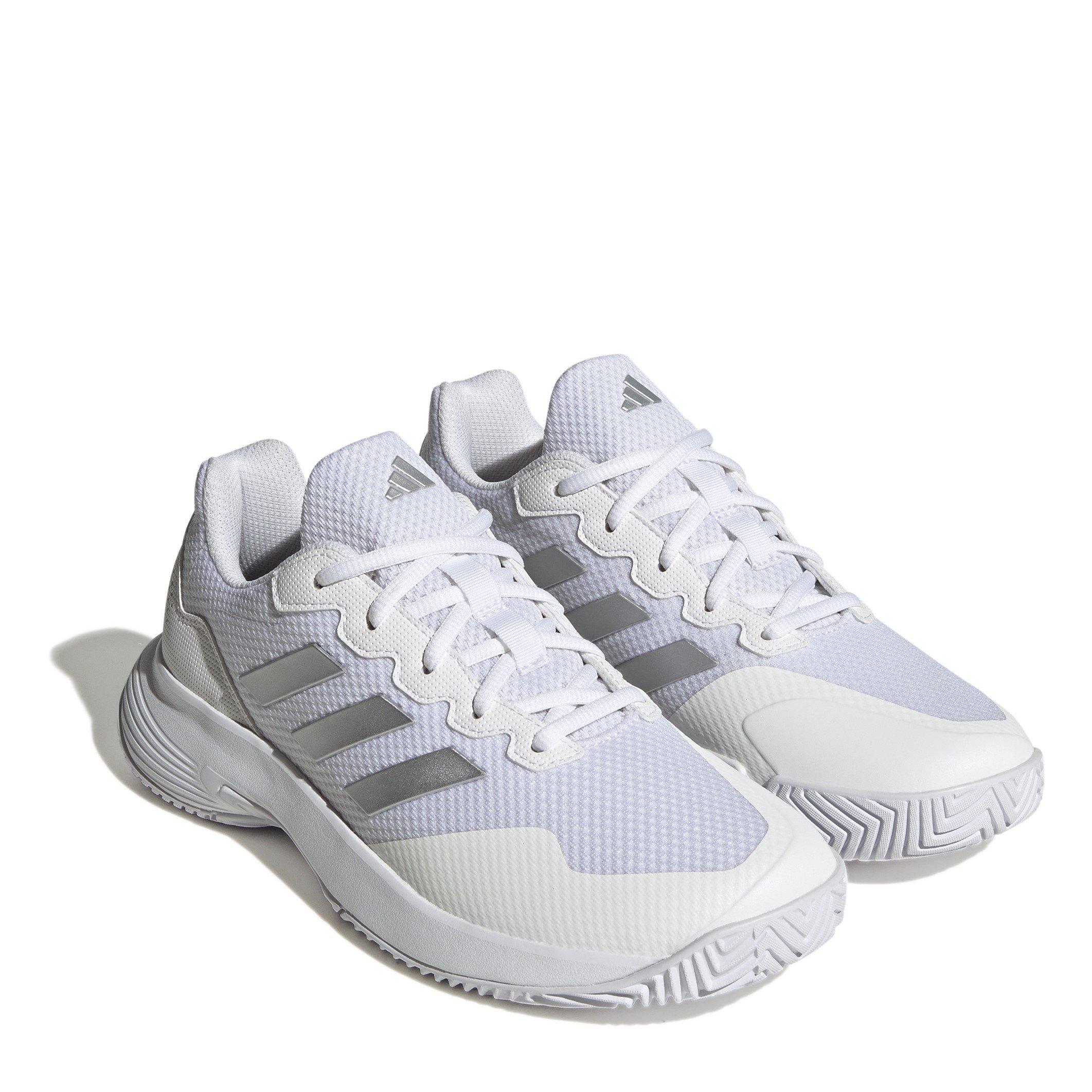 Wit/Zilver - adidas - Gamecourt 2.0 Tennis Shoes Womens - 3