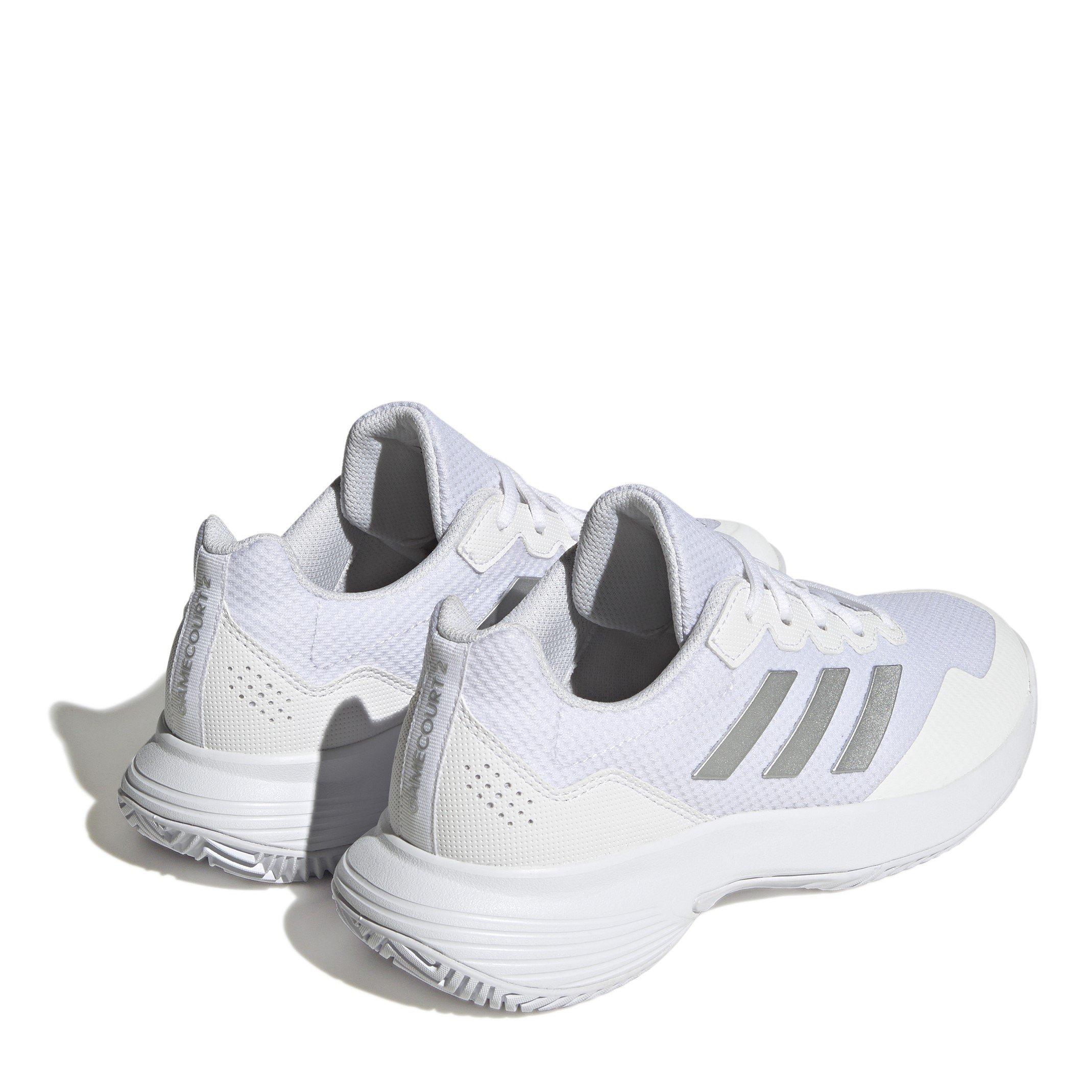 Wit/Zilver - adidas - Gamecourt 2.0 Tennis Shoes Womens - 4