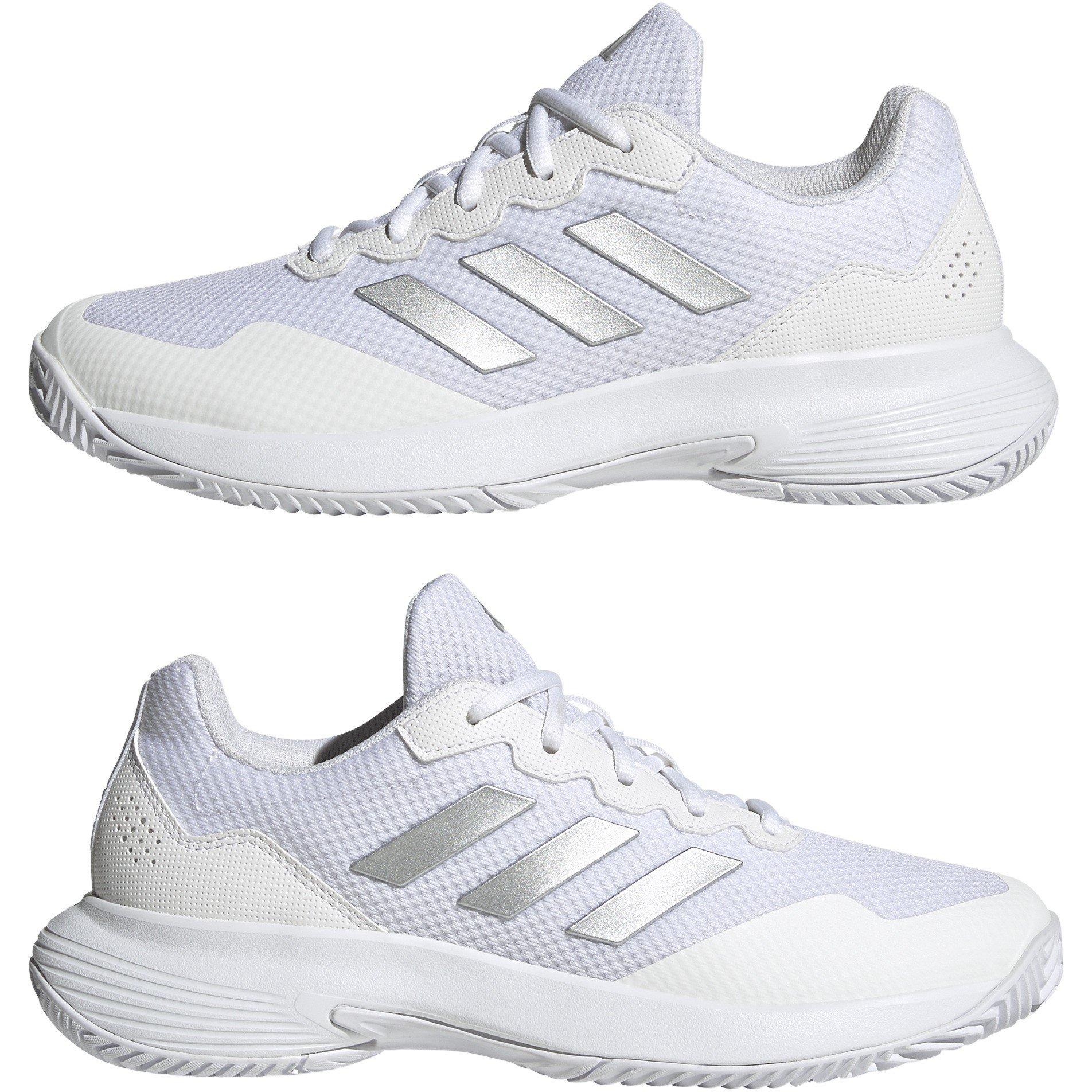 Wit/Zilver - adidas - Gamecourt 2.0 Tennis Shoes Womens - 9
