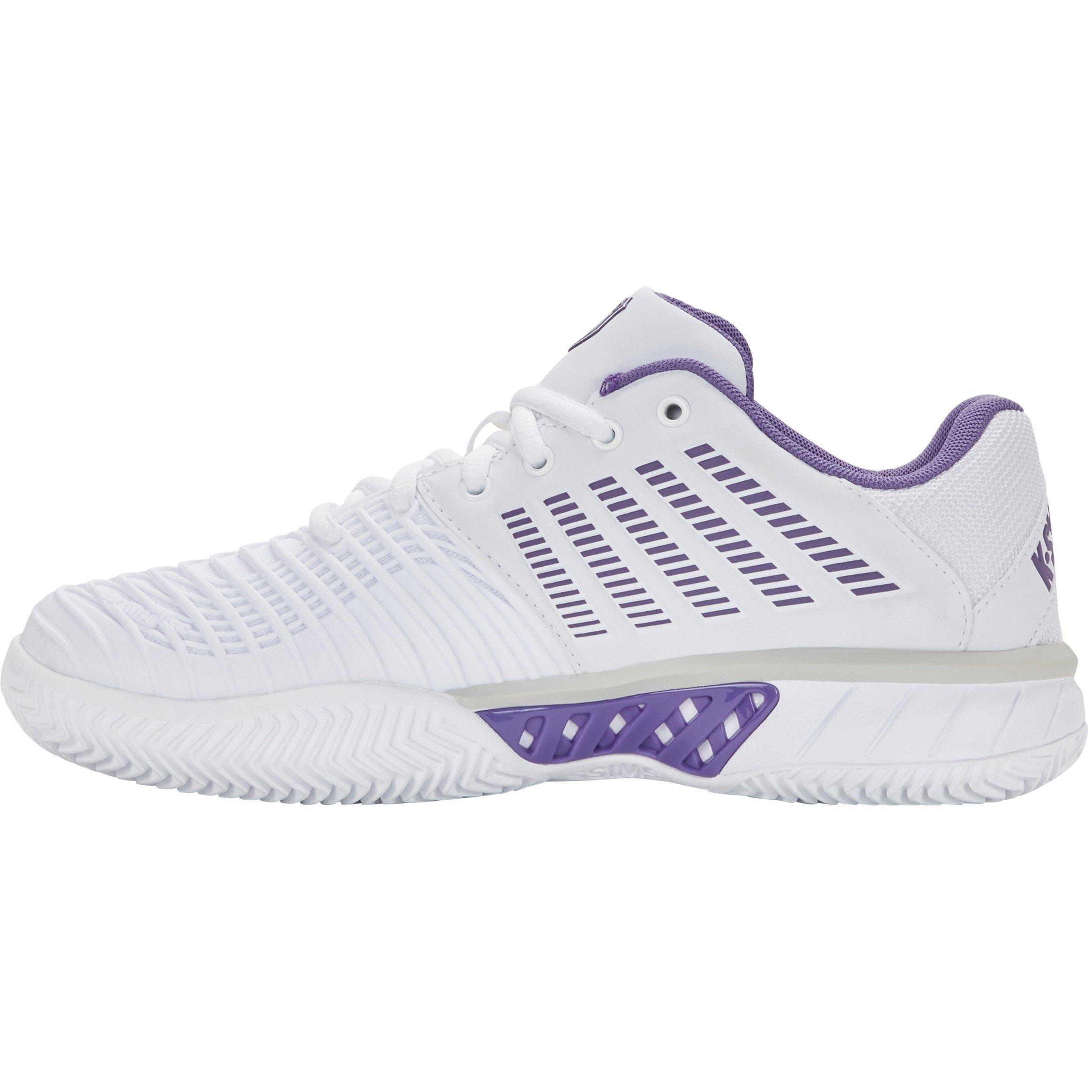 White/Purple - K-Swiss - Women's Express Lte Tennis Shoes - 5