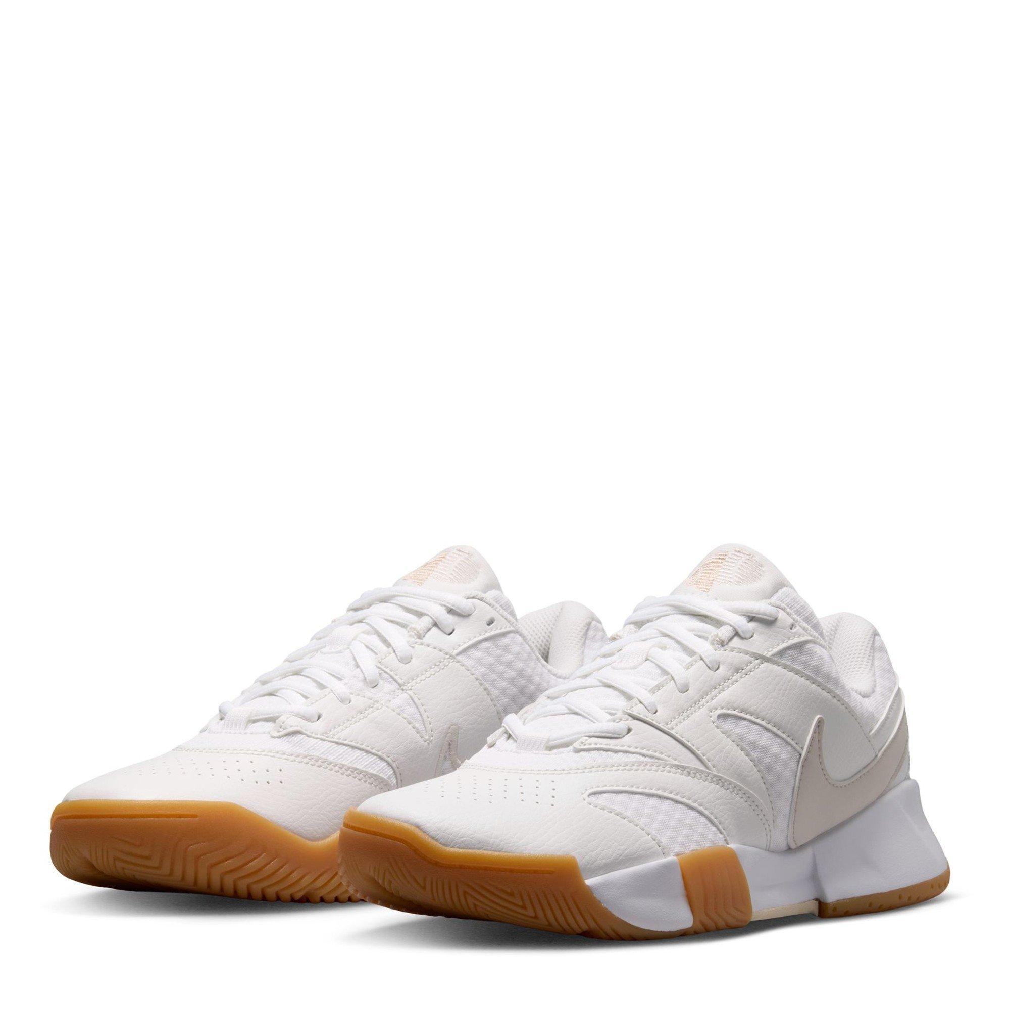 Wht/Brown-Linen - Nike - Court Lite 4 Womens Tennis Shoes - 4