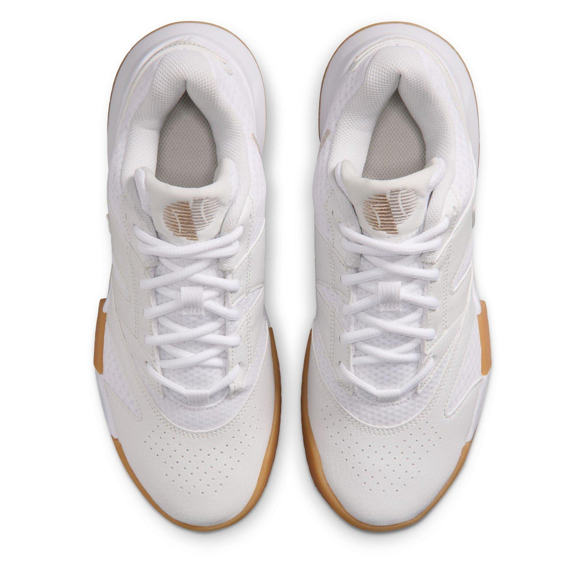 Wht/Brown-Linen - Nike - Court Lite 4 Womens Tennis Shoes - 6