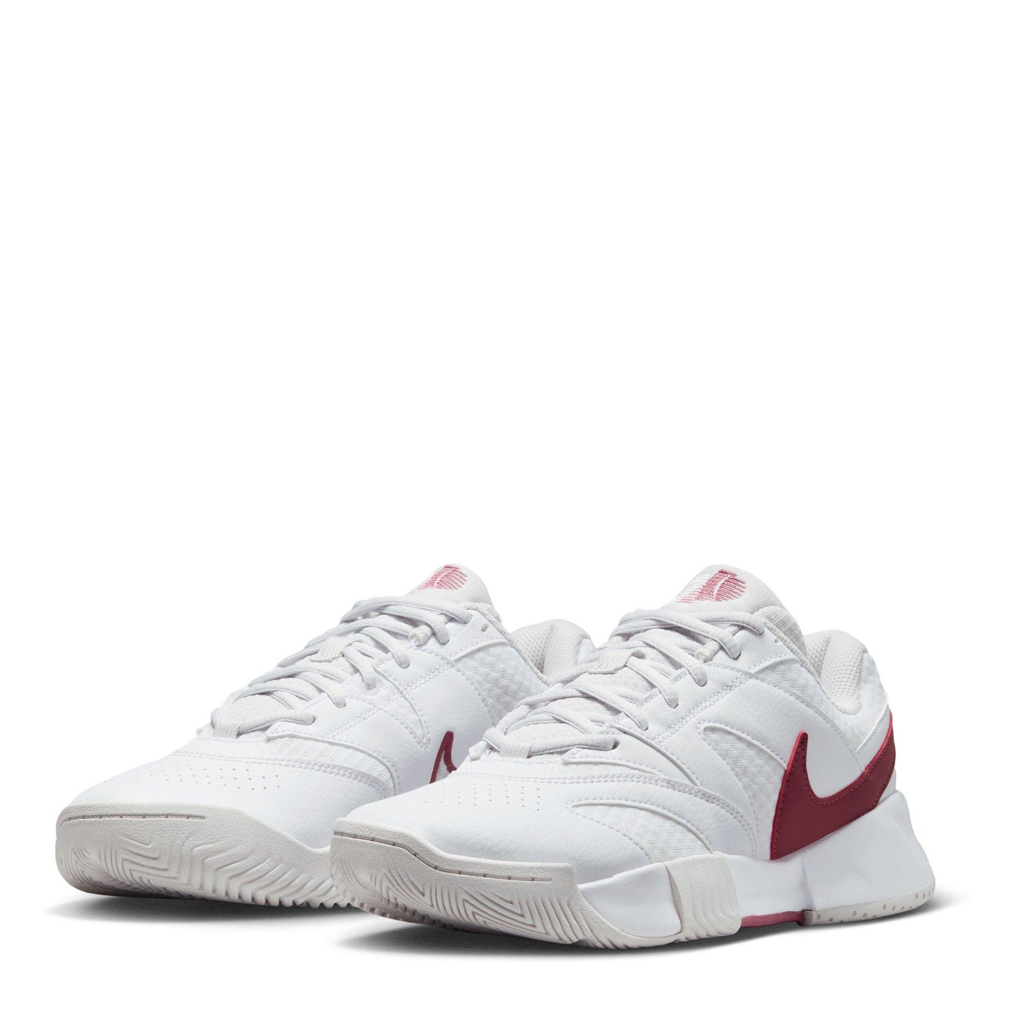 White/Pink-Grey - Nike - Court Lite 4 Womens Tennis Shoes - 4