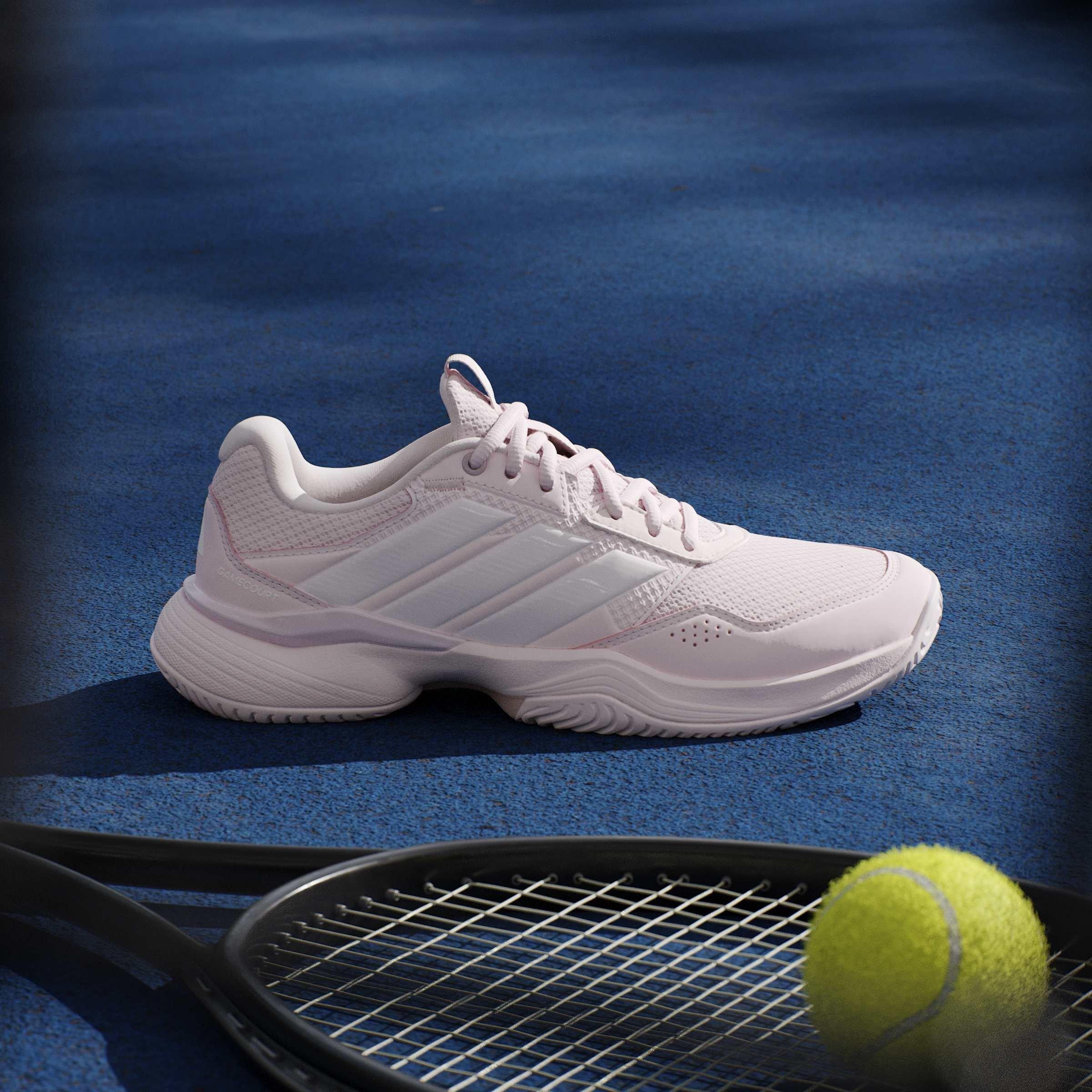 Pink/White - adidas - GameCourt 3 All Court Womens Tennis Shoes - 10