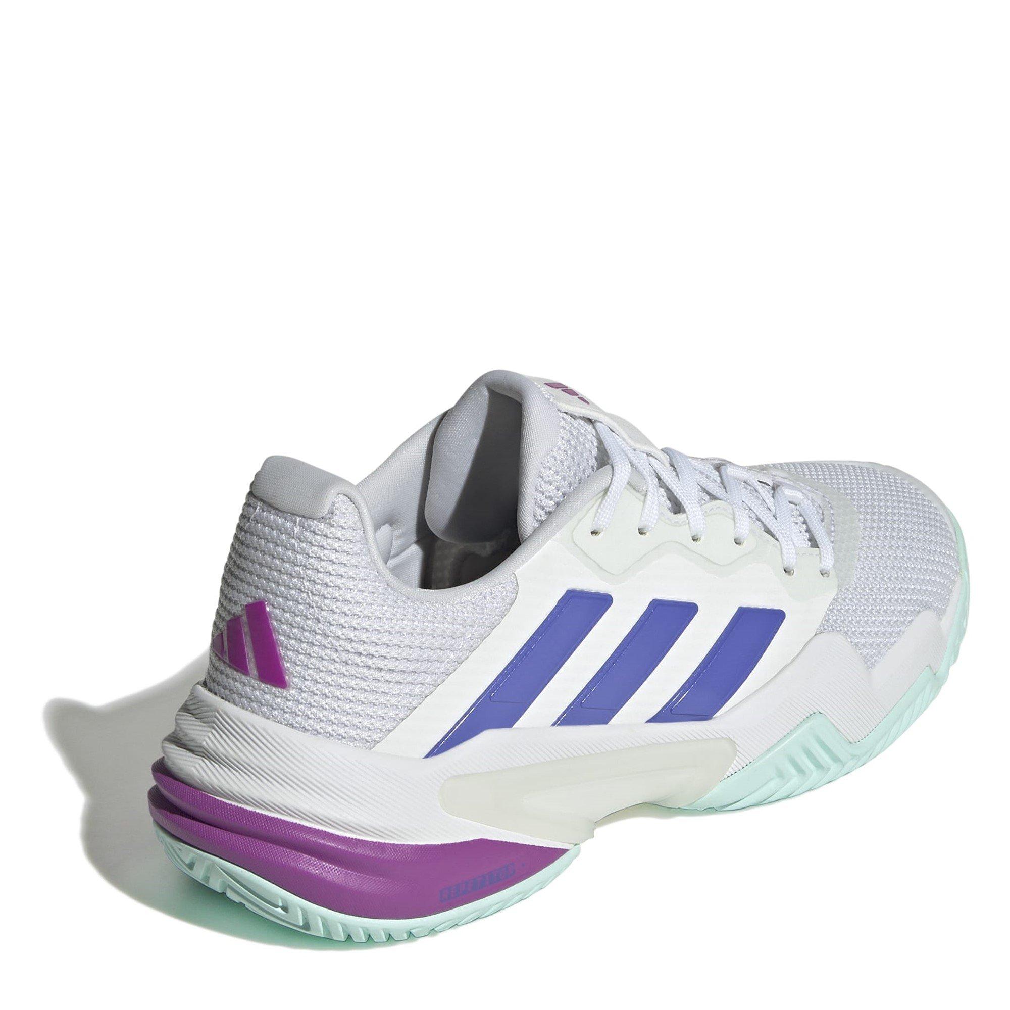 White/Blue - adidas - Barricade 13 Tennis Shoes Women's - 4