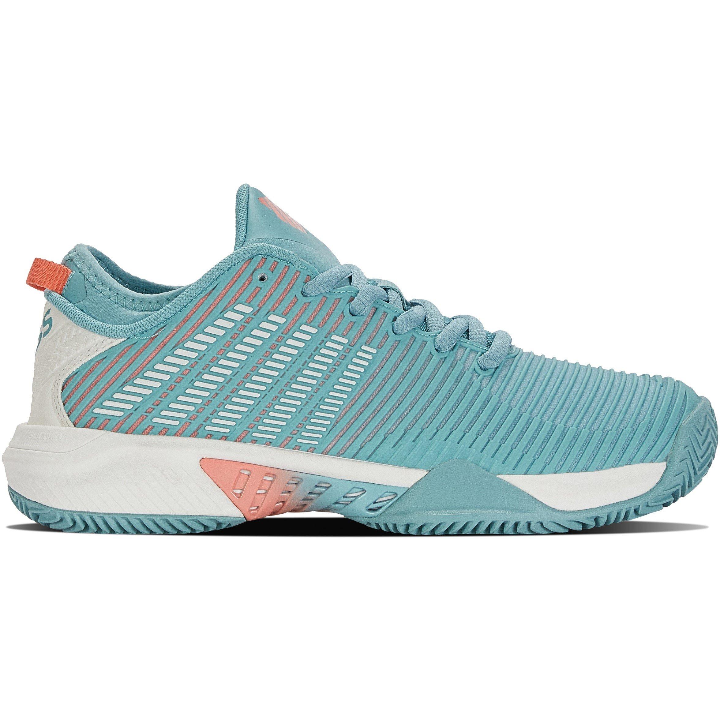 Blu/Blnc/Desert - K-Swiss - Women's Hypercourt Supreme Clay Court Lace Up Tennis Shoes - 1