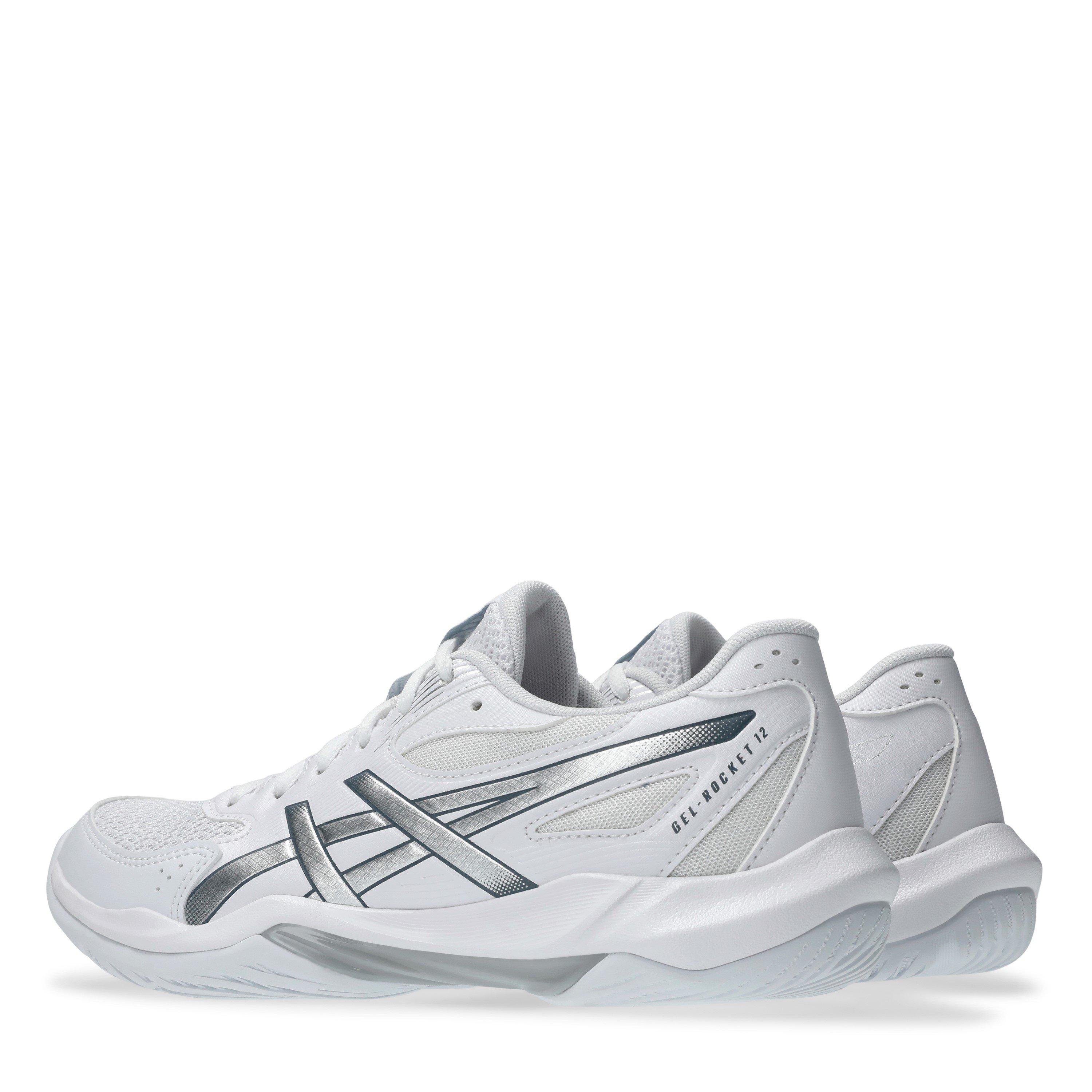 WHITE/SILVER - Asics - Gel-Rocket 12 Womens Badminton Shoes - 5