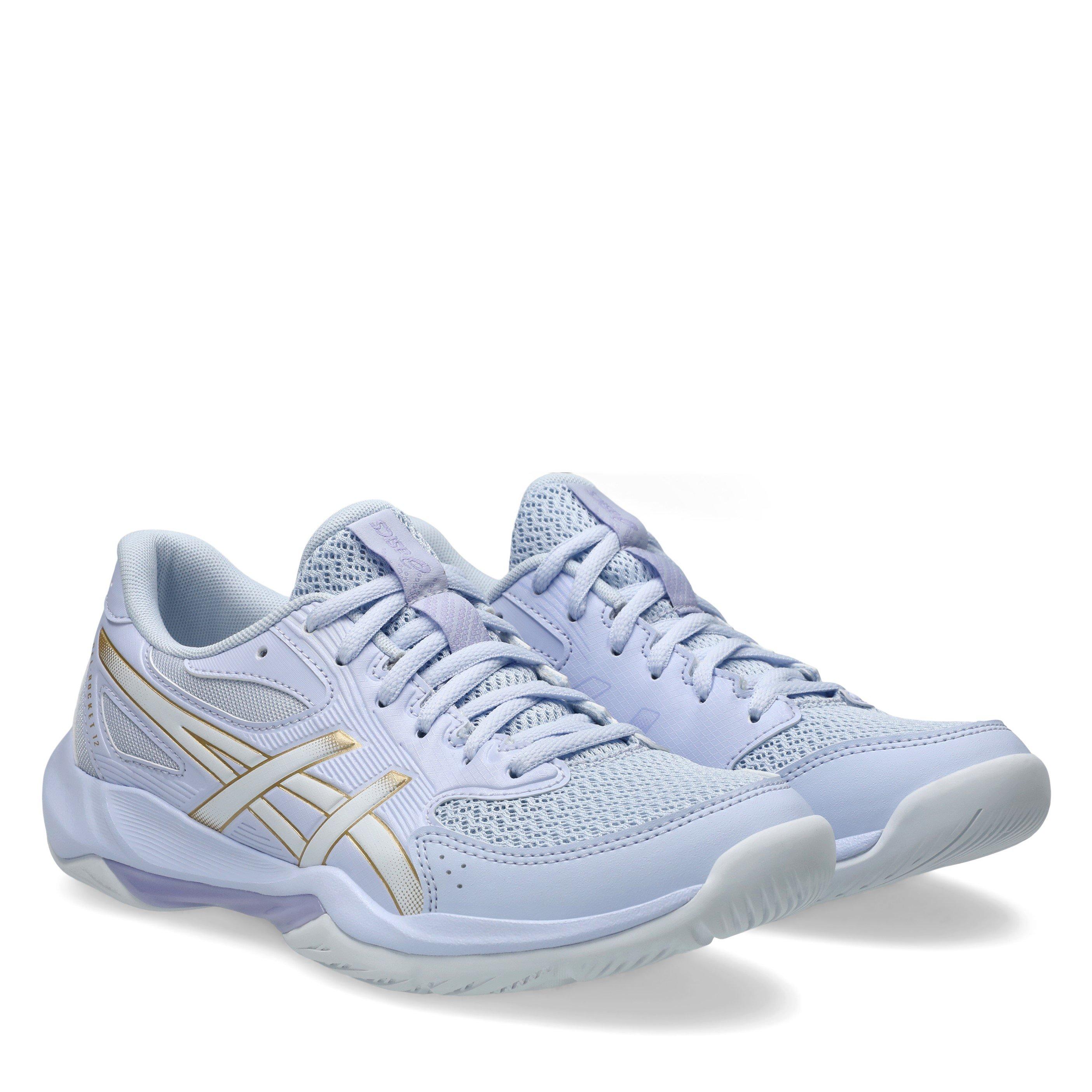BLUE/CHAMPAGNE - Asics - Gel-Rocket 12 Womens Badminton Shoes - 4