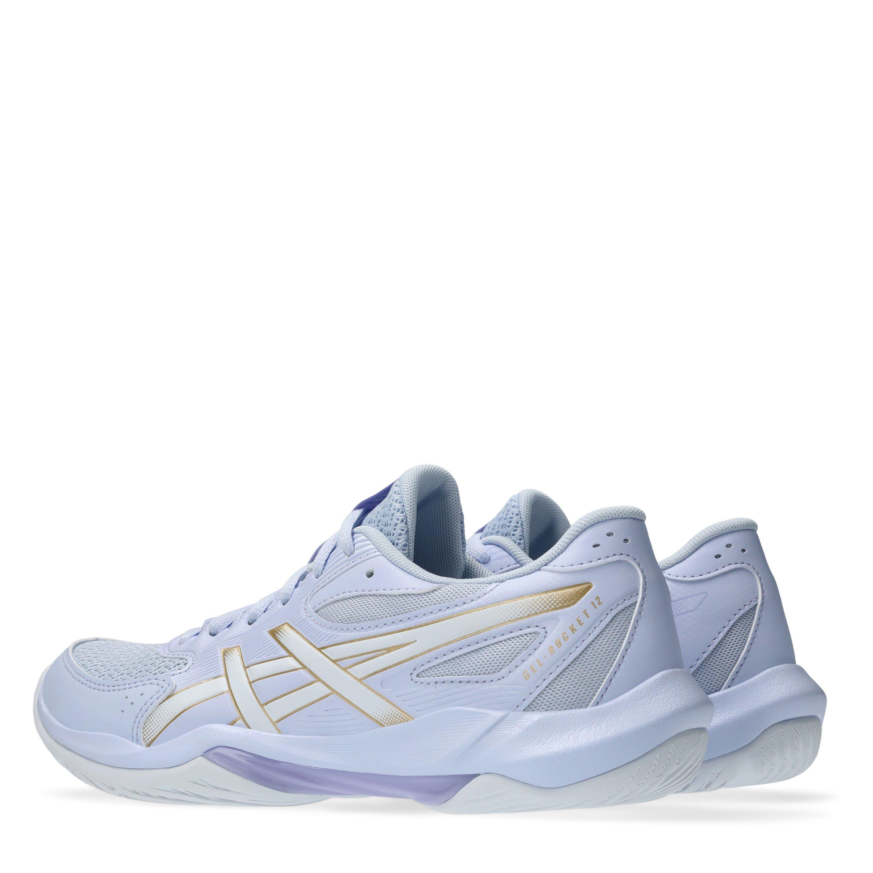 BLUE/CHAMPAGNE - Asics - Gel-Rocket 12 Womens Badminton Shoes - 5