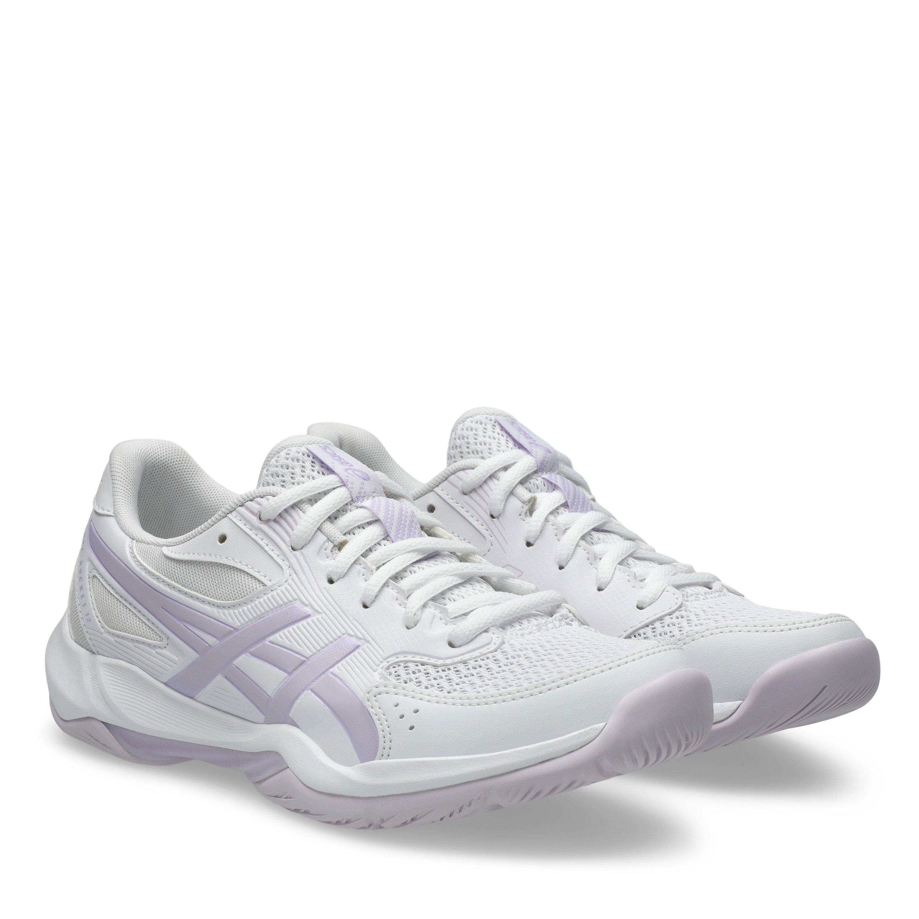 Wht/Dahlia - Asics - GEL-Rocket 12 Womens Badminton Shoes - 4