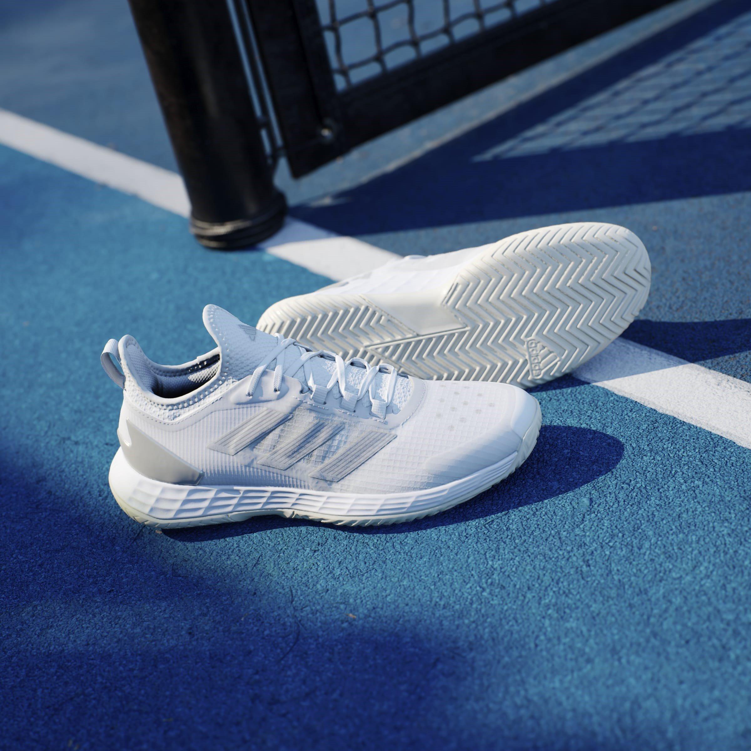 Wht/Slvr/Gry - adidas - Adizero Ubersonic 4.1 W Tennis Shoes Womens - 16