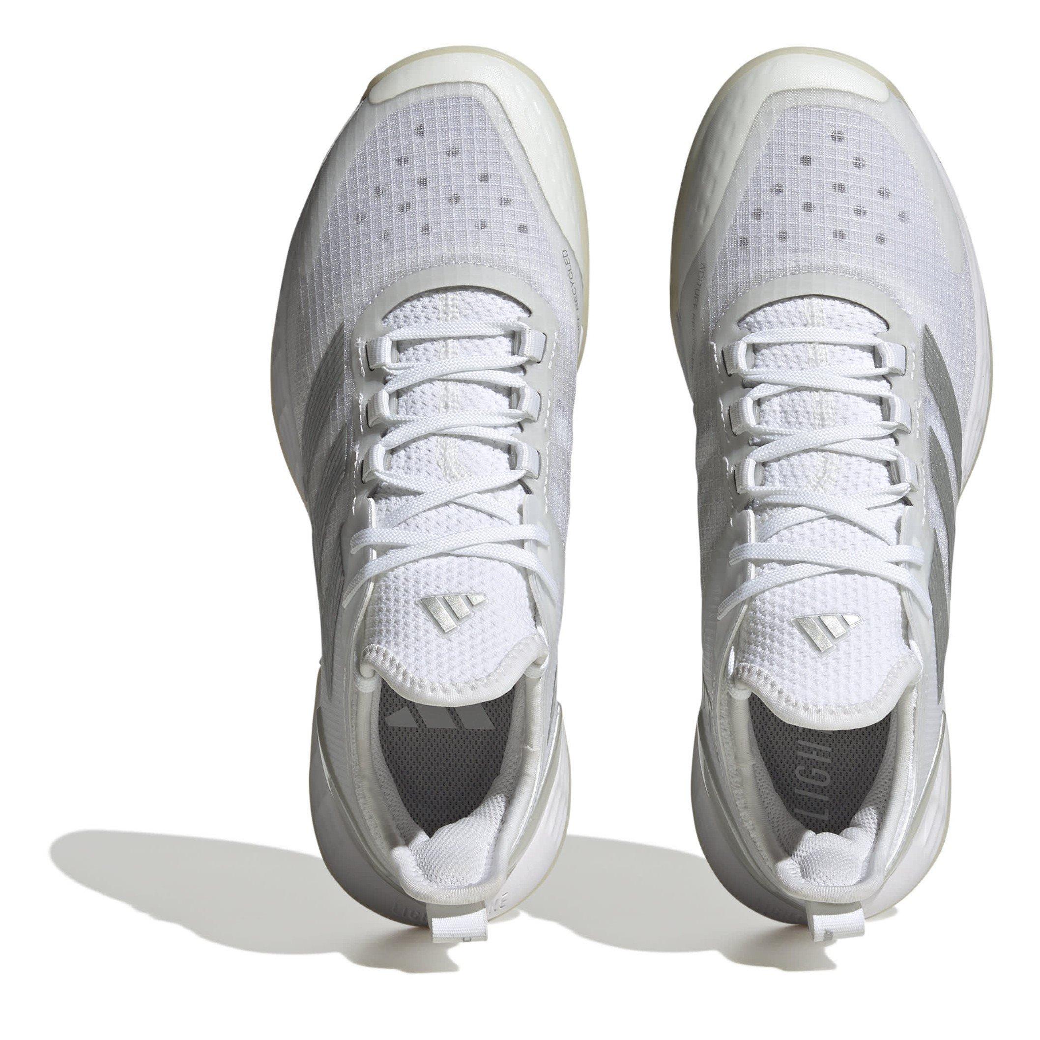 Wht/Slvr/Gry - adidas - Adizero Ubersonic 4.1 W Tennis Shoes Womens - 5