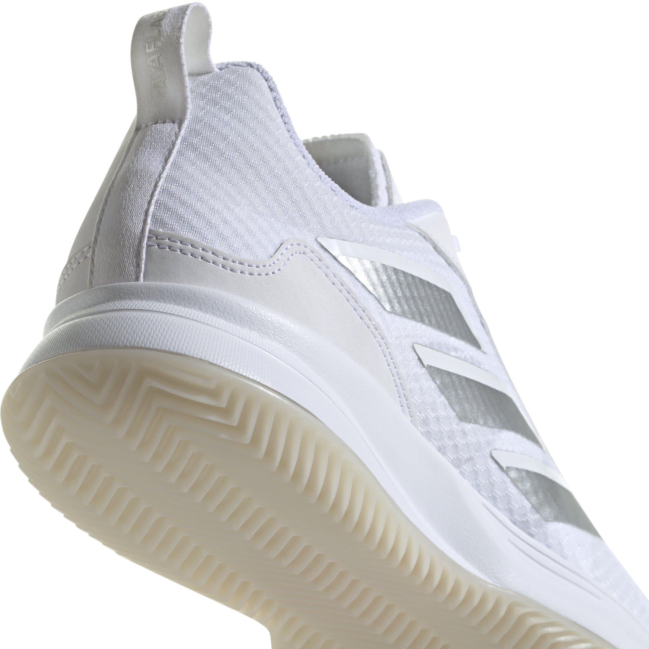 Wht/Slvr/Wht - adidas - Avaflash Clay Tennis Shoes Womens - 8