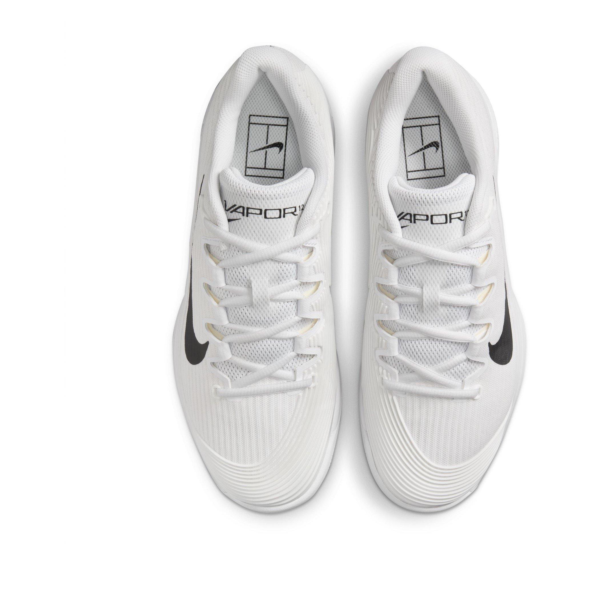 White/Black - Nike - Nike Vapor 12 Hard Court Tennis Shoes Womens - 6