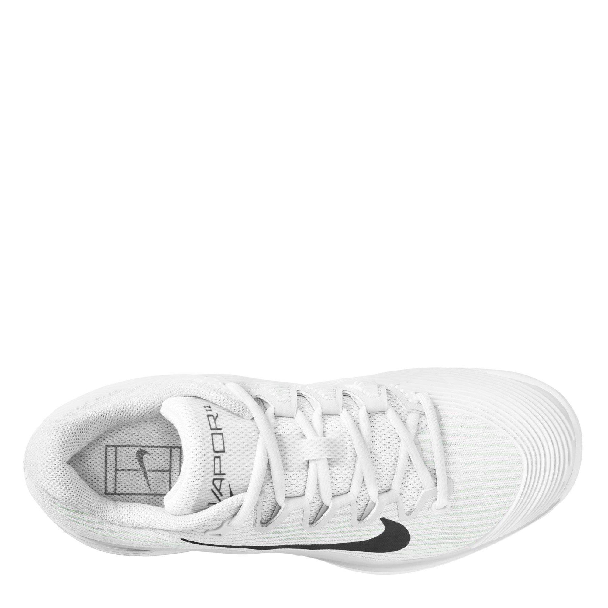 White/Black - Nike - Nike Vapor 12 Hard Court Tennis Shoes Womens - 9