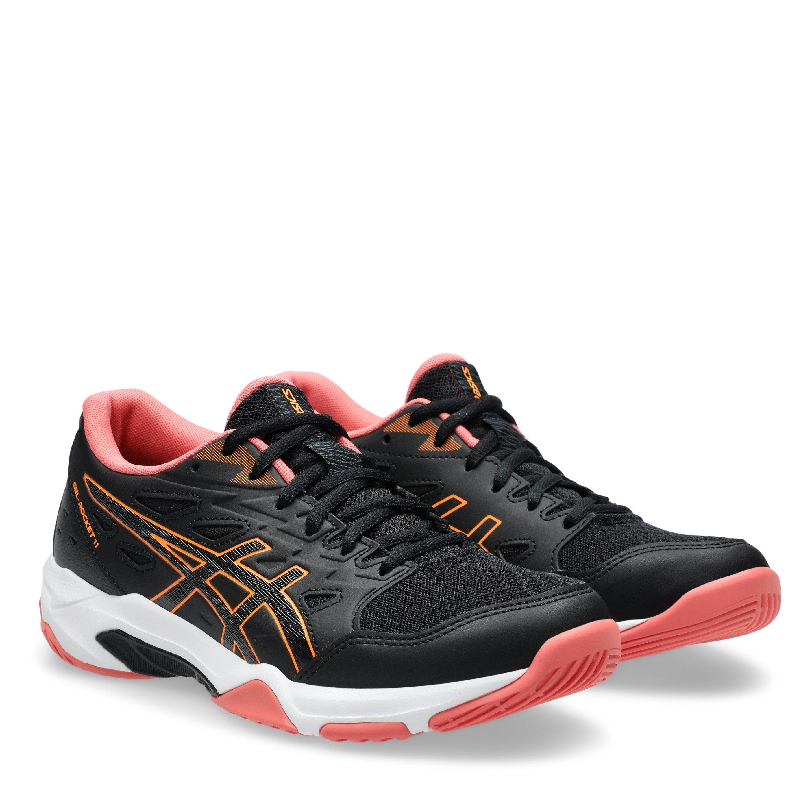 BLACK/ORANGEPOP - Asics - Gel-Rocket 11 Womens Badminton Shoes - 4