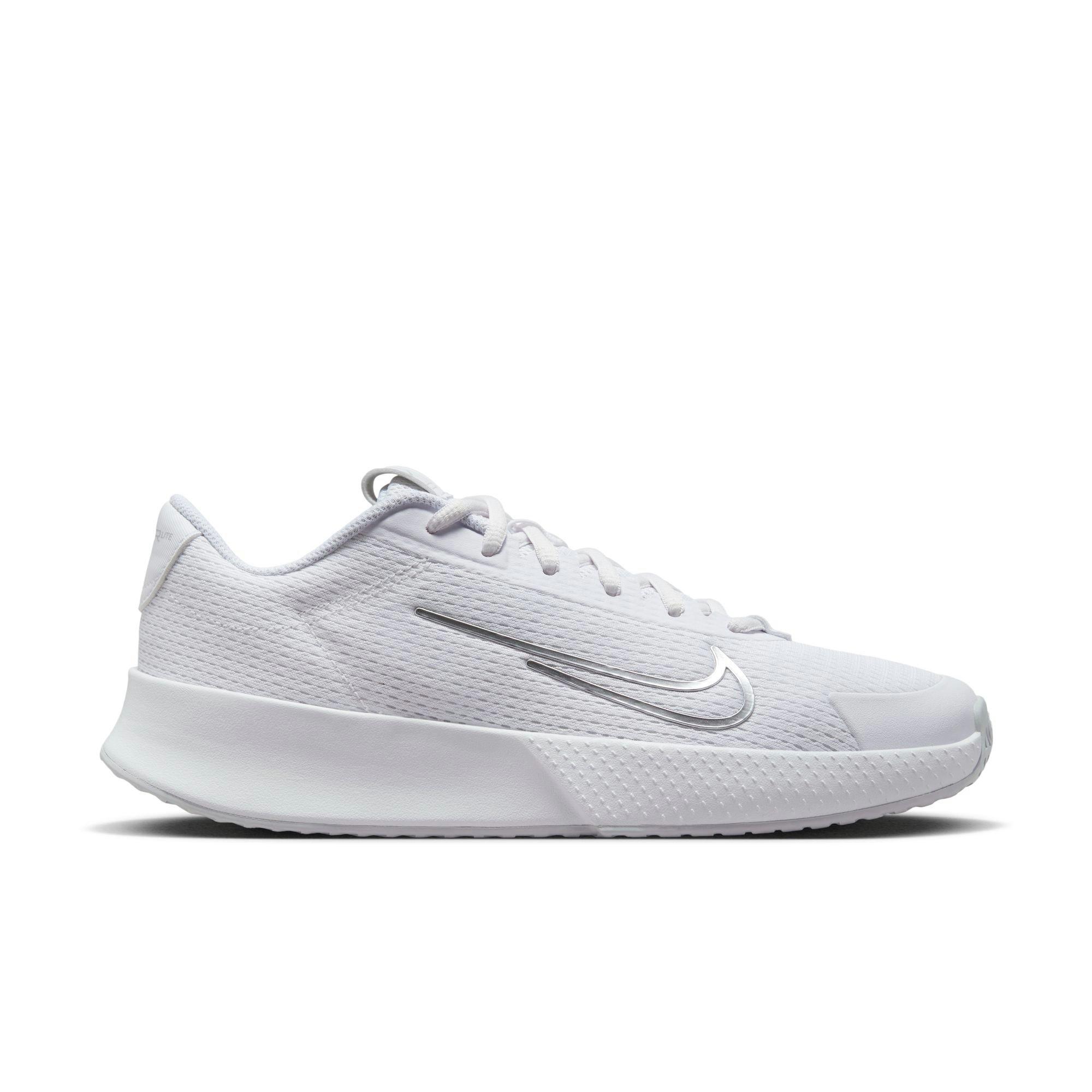 White/Silver - Nike - NikeCourt Vapor Lite 2 Women's Hard Court Tennis Shoes - 1