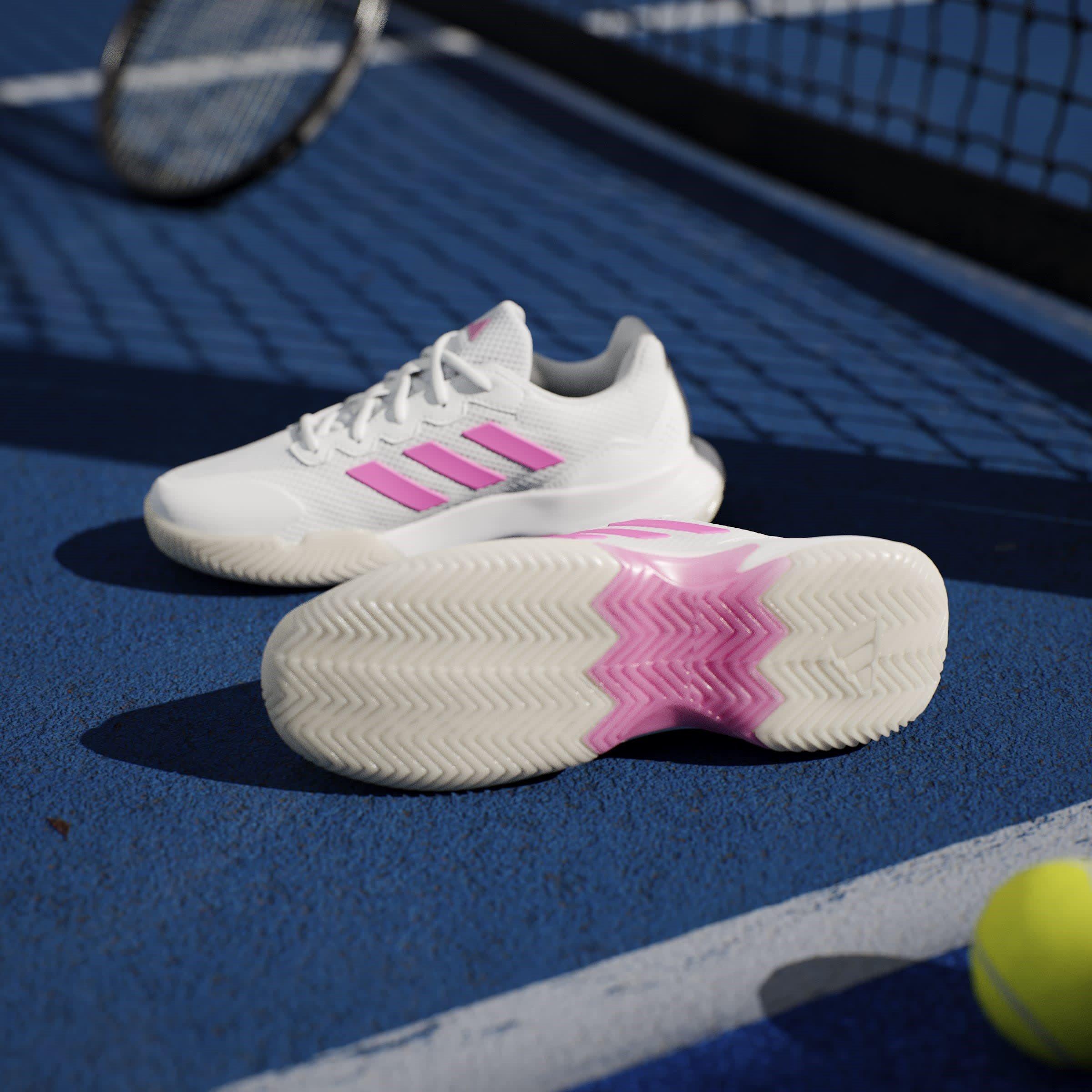 White/Pink/CBlk - adidas - GameCourt 2.0 Womens Shoes - 11