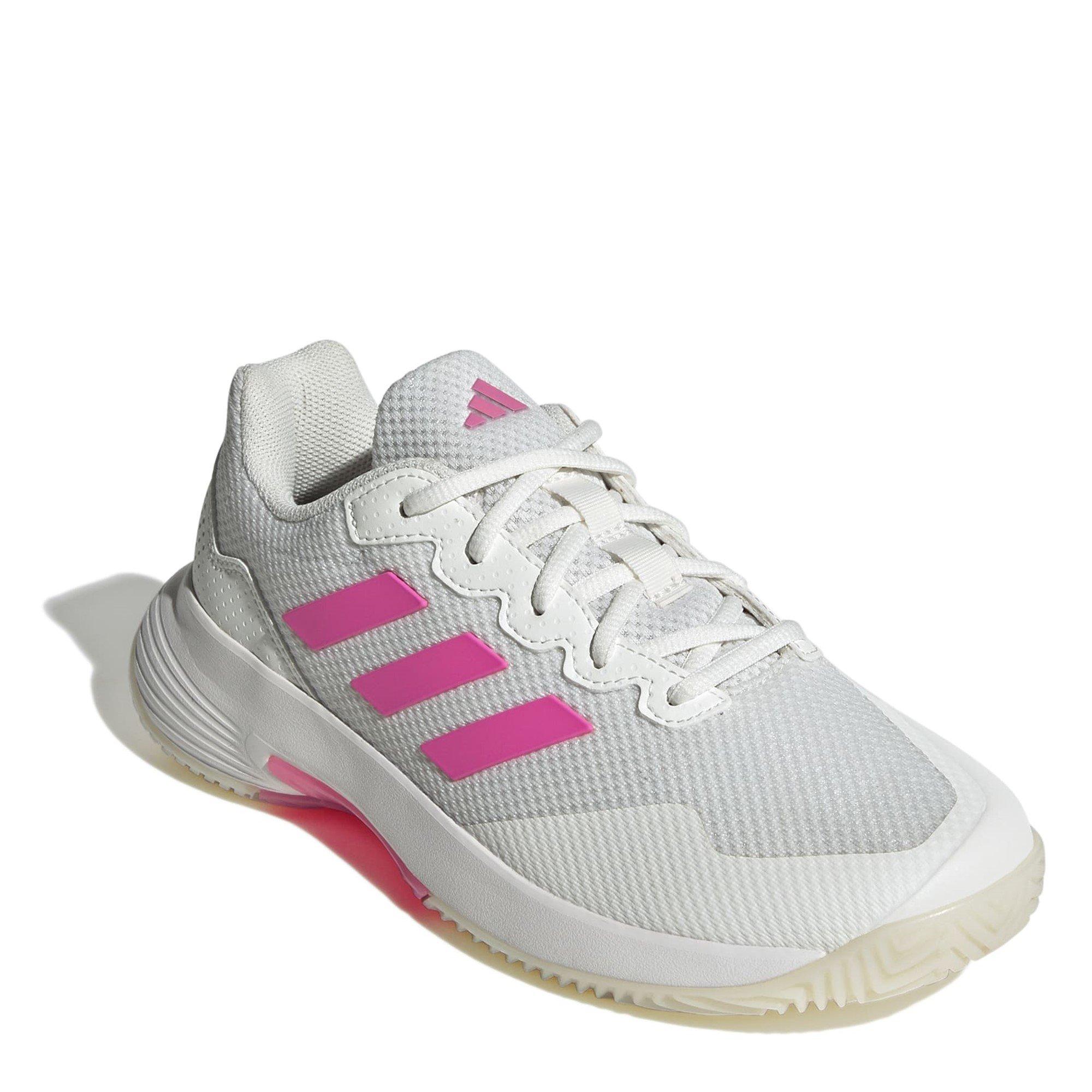 White/Pink/CBlk - adidas - GameCourt 2.0 Womens Shoes - 3