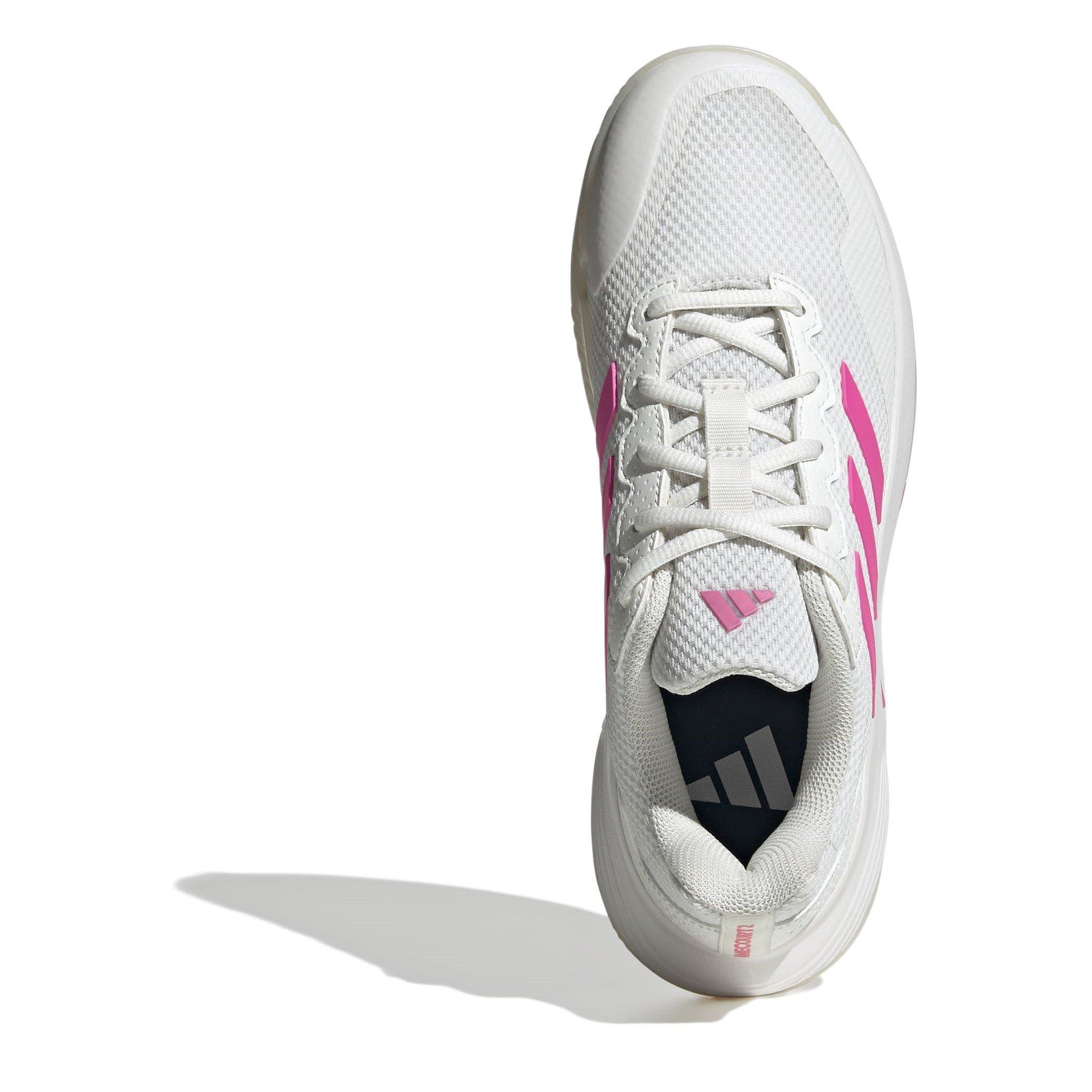 White/Pink/CBlk - adidas - GameCourt 2.0 Womens Shoes - 5
