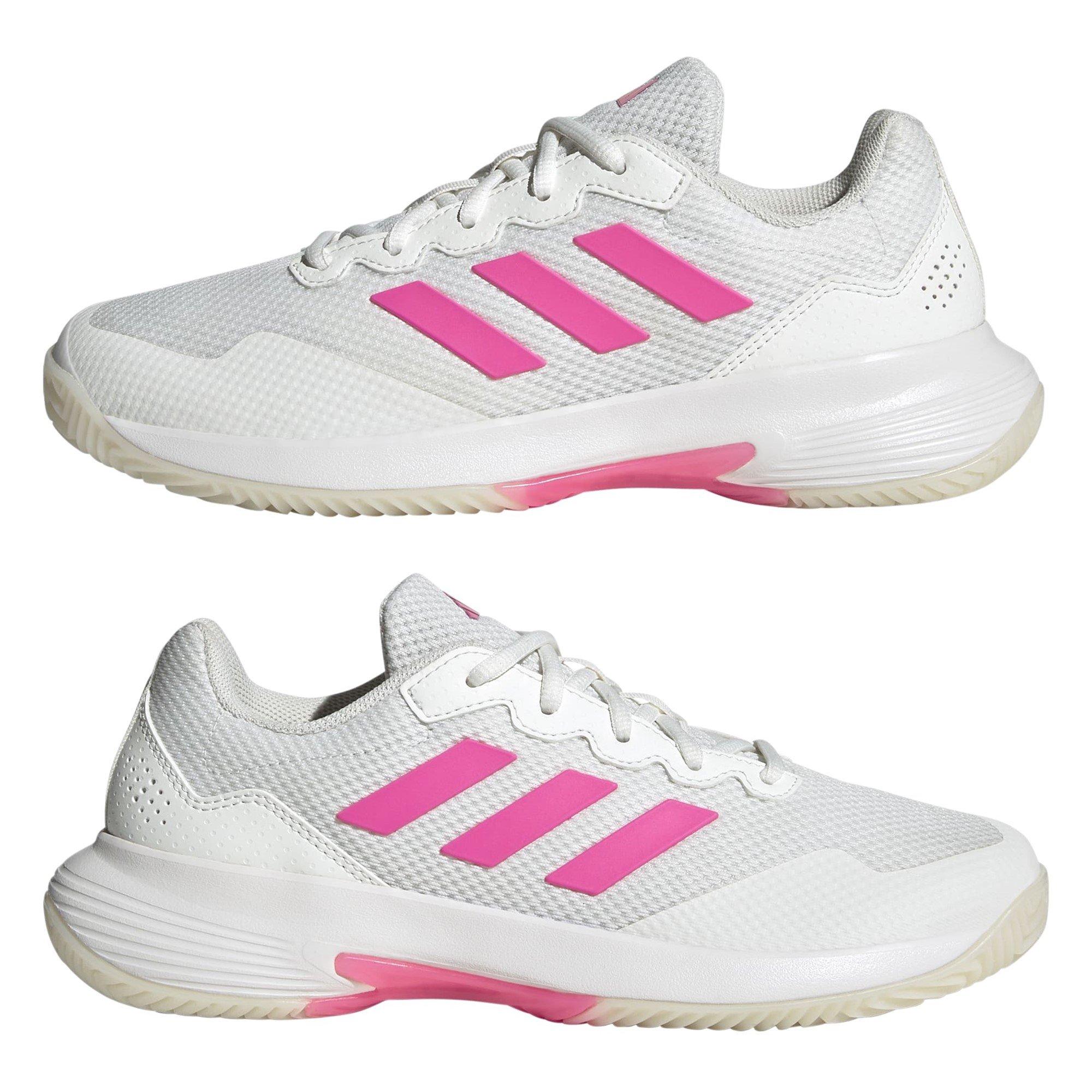White/Pink/CBlk - adidas - GameCourt 2.0 Womens Shoes - 9