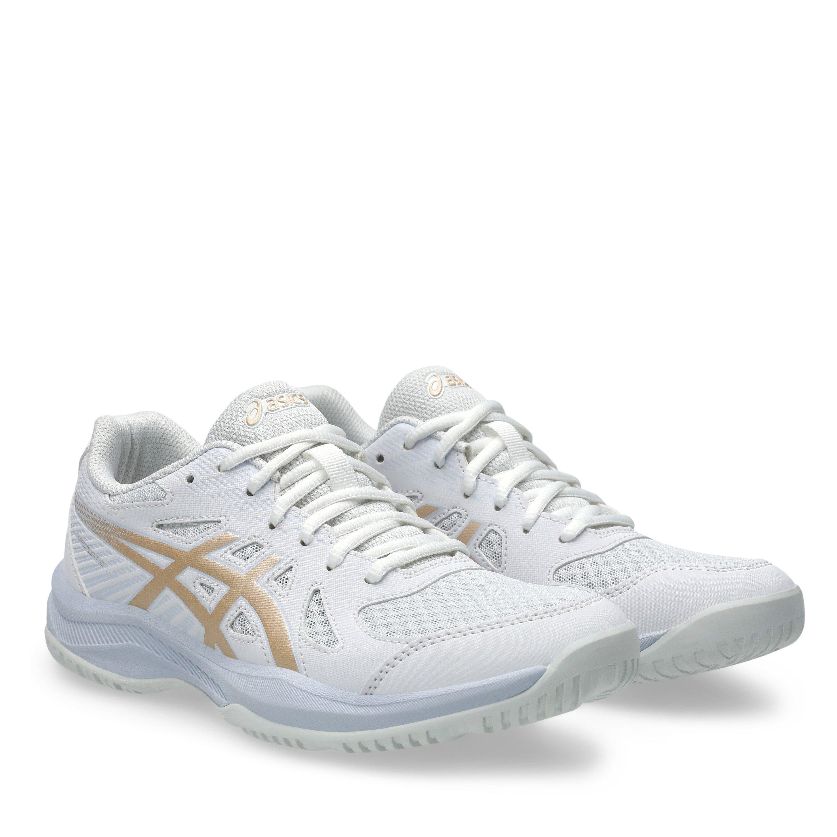 WHITE/CHAMPAGNE - Asics - Upcourt 6 Womens Badminton Shoes - 4
