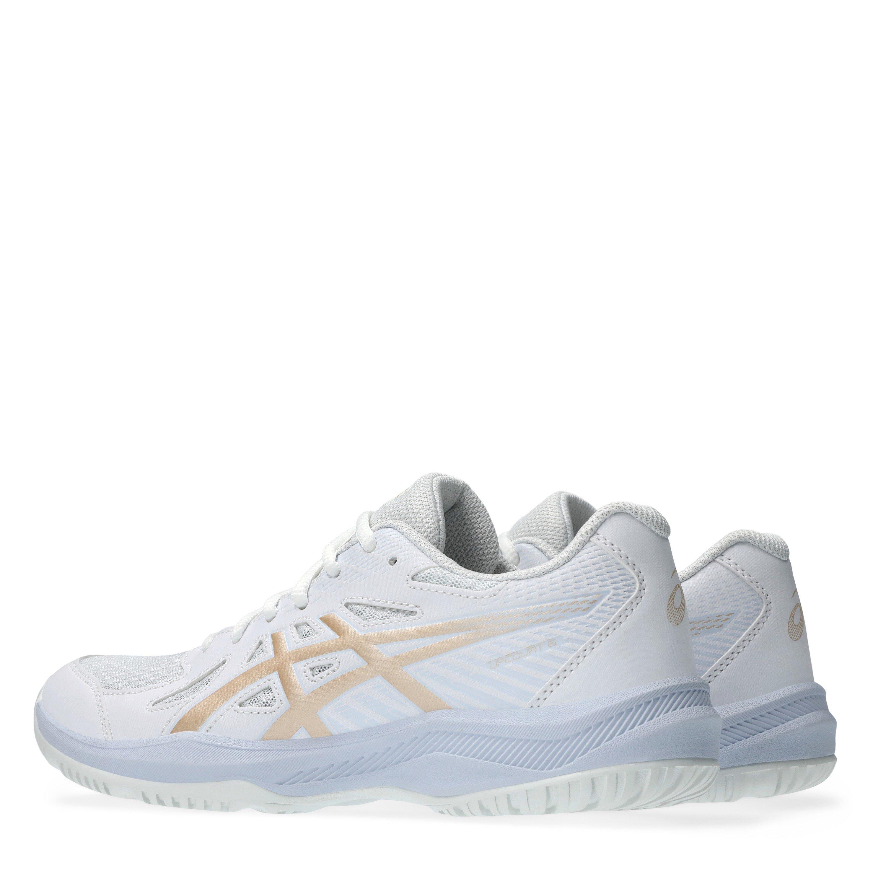 WHITE/CHAMPAGNE - Asics - Upcourt 6 Womens Badminton Shoes - 5