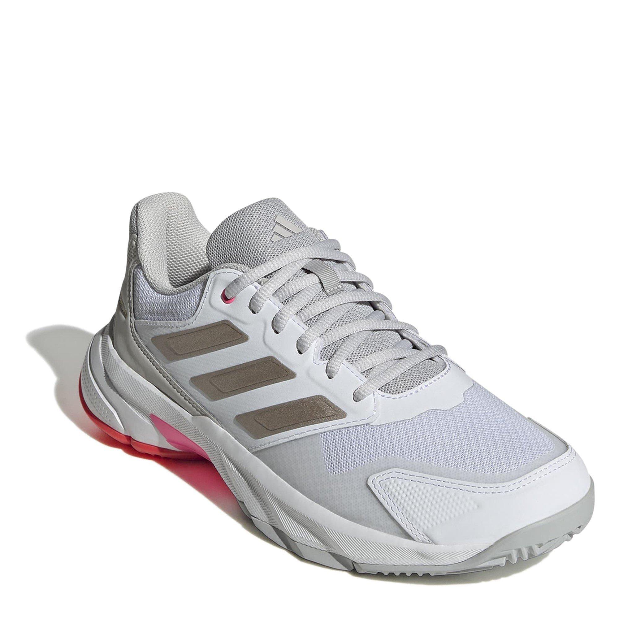 White/Pink - adidas - Courtjam Control 3 Tennis Shoes Womens - 3