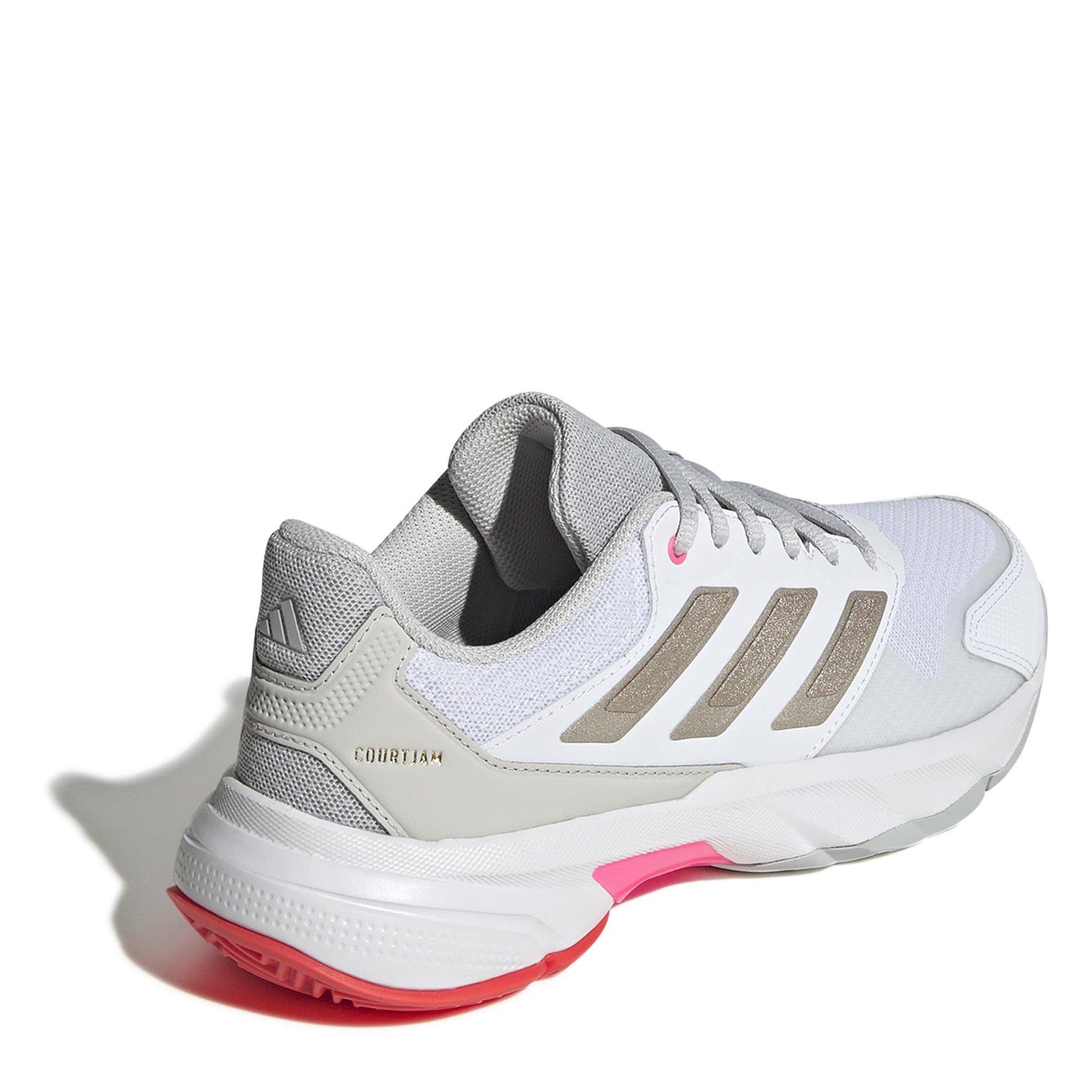 White/Pink - adidas - Courtjam Control 3 Tennis Shoes Womens - 4