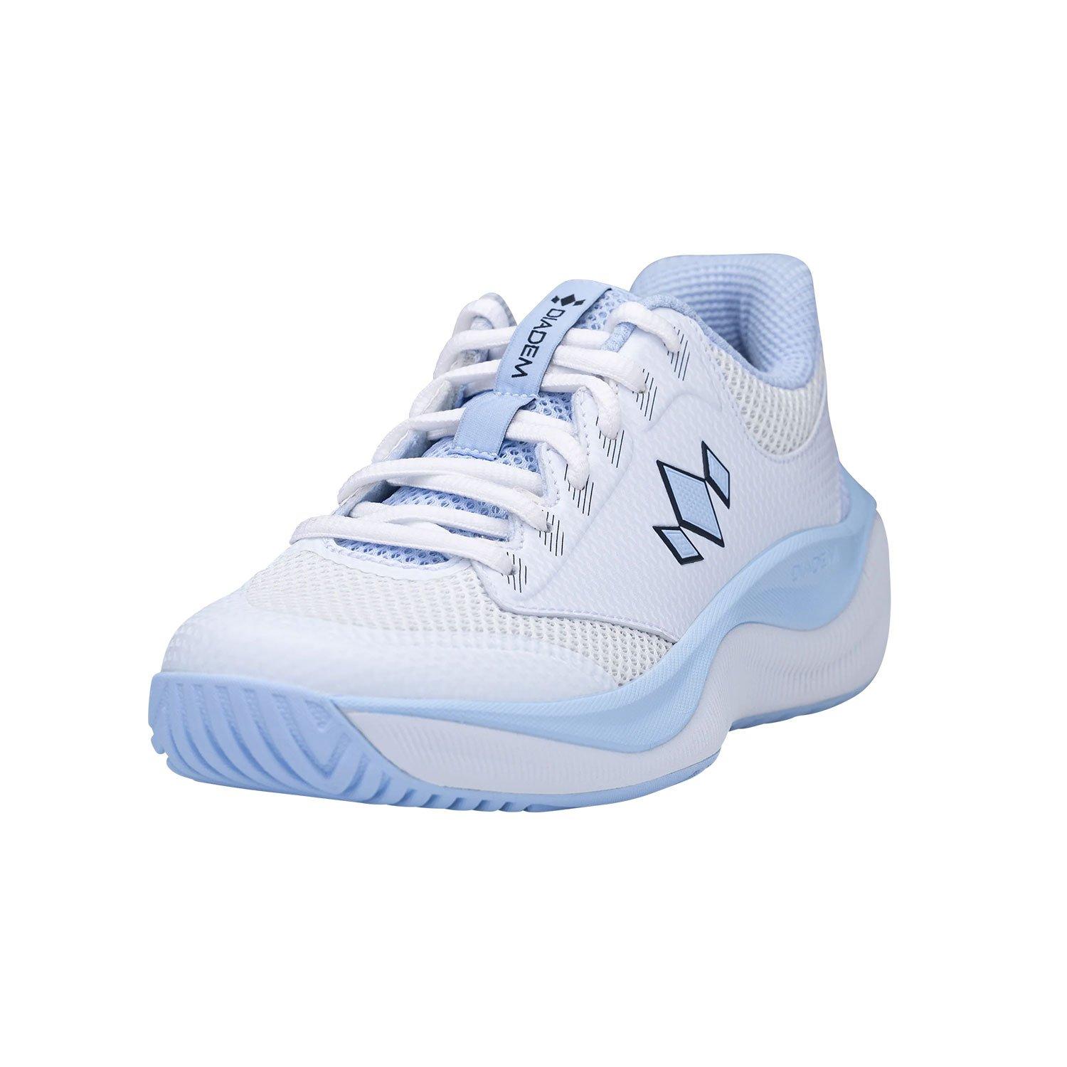 White/Sky - Diadem - Womens Court Flo Pickleball Trainers - 3