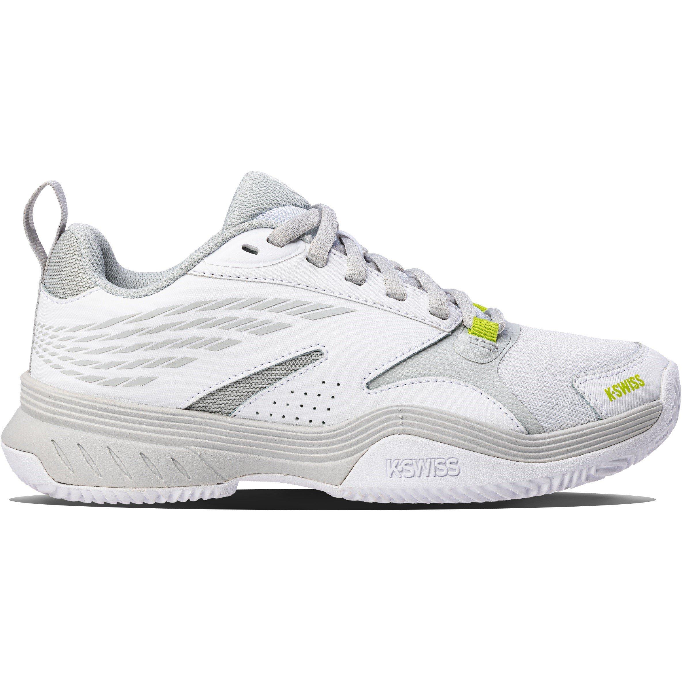 White/Gray/Grn - K-Swiss - Women's SpeedEx HB Clay Court Lace Up Tennis Shoes - 1