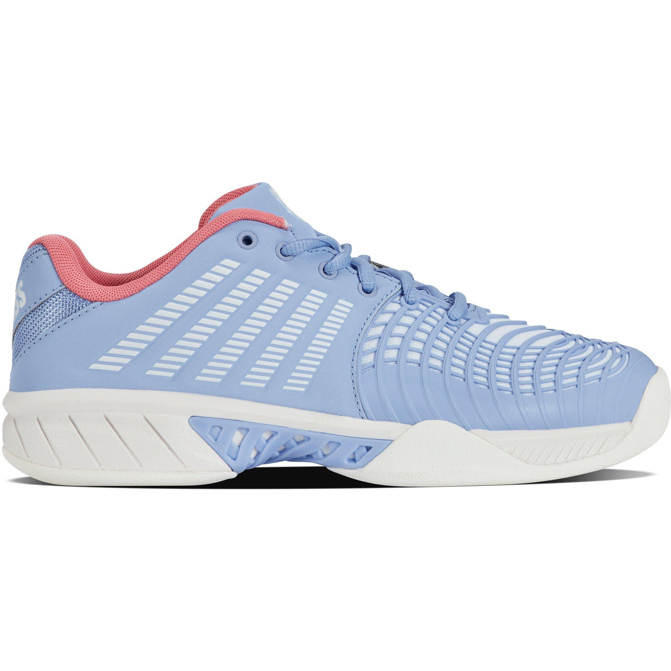 K-Swiss Women's Express Light 3 Hb Clay Court Lace Up Tennis Shoes - White/Strawbry - 6.5 (39.5)