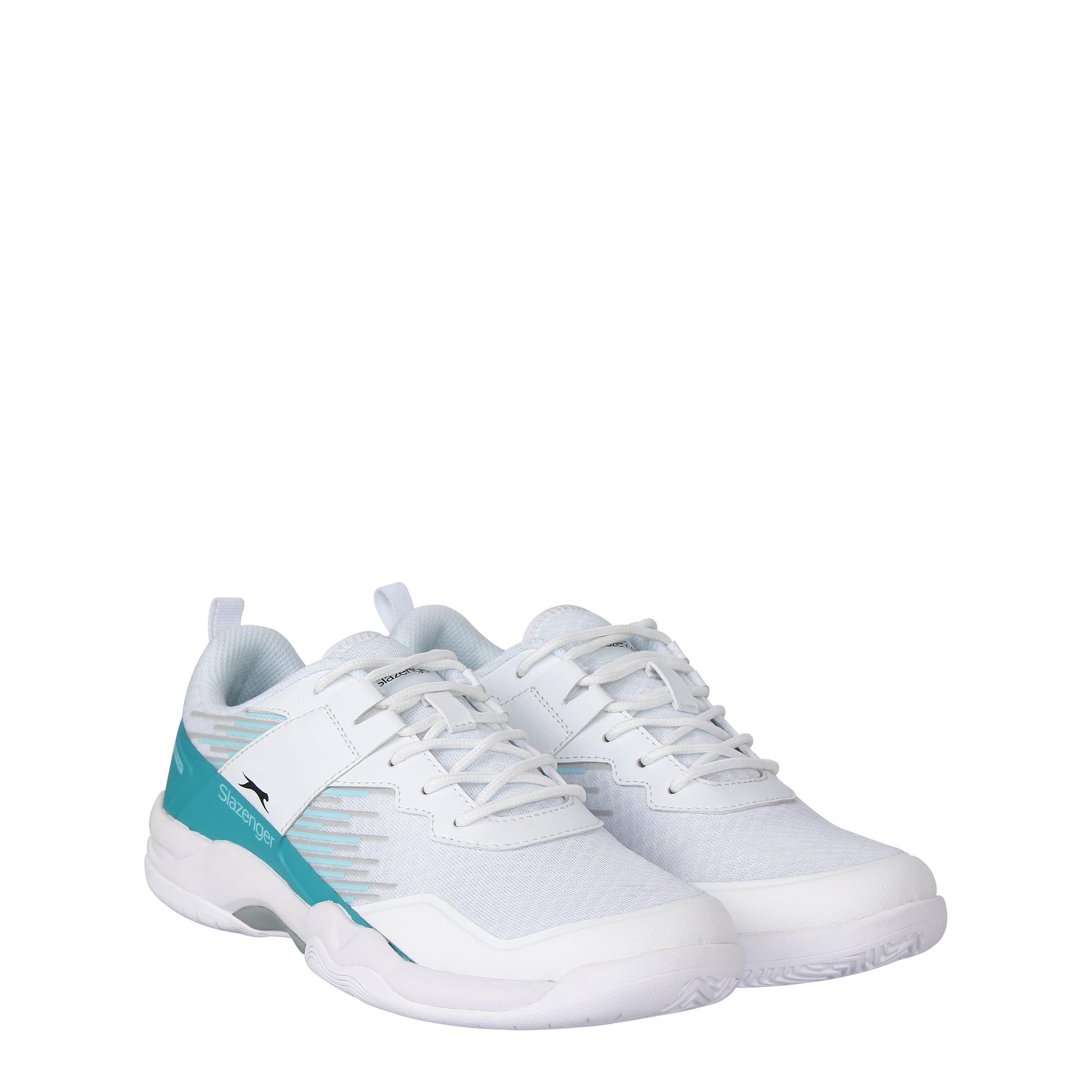 Wht/Aqua - Slazenger - Baseline Womens - 3