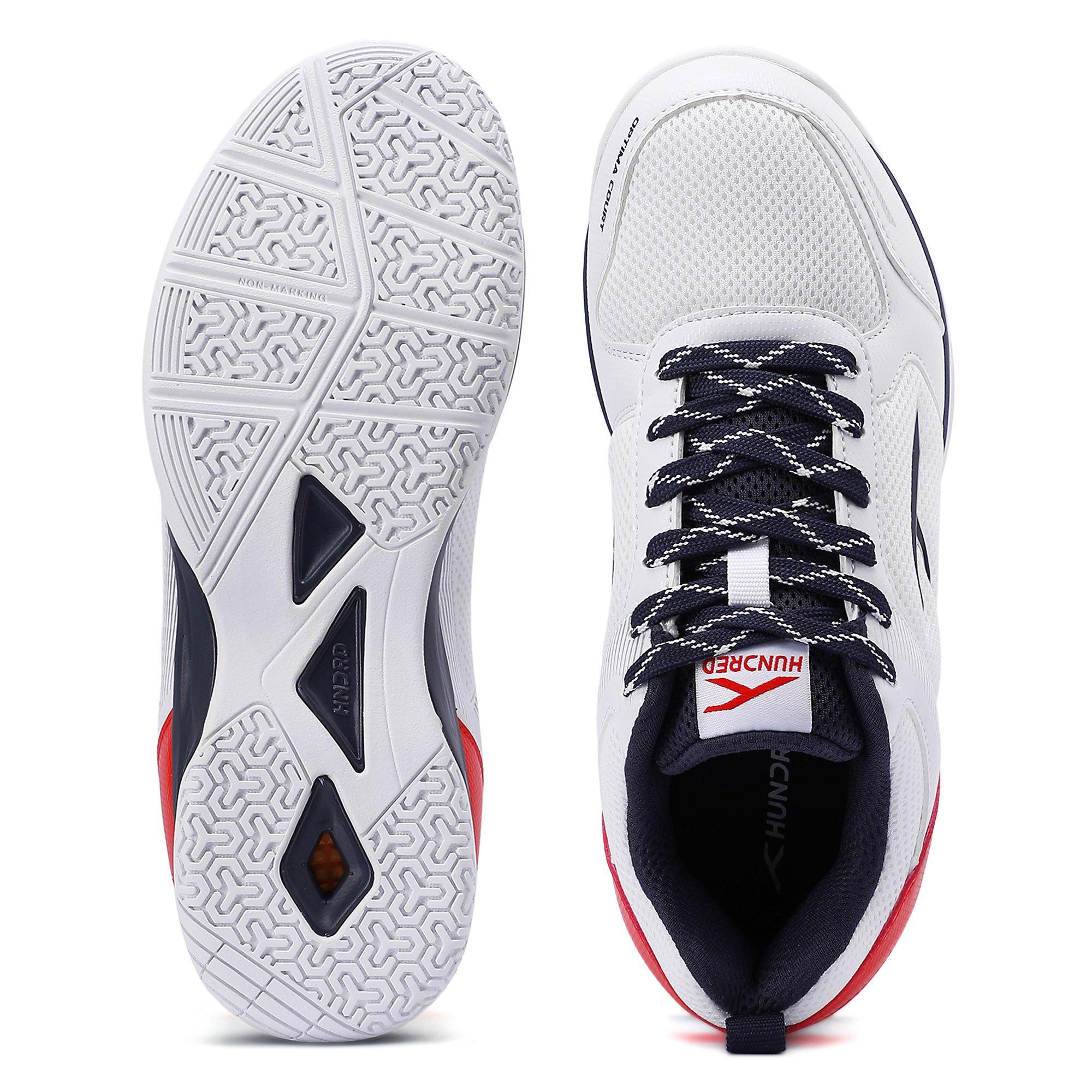 WHITE/NAVY/RED - Hundred - Women's Optima Court Badminton Trainers - 3