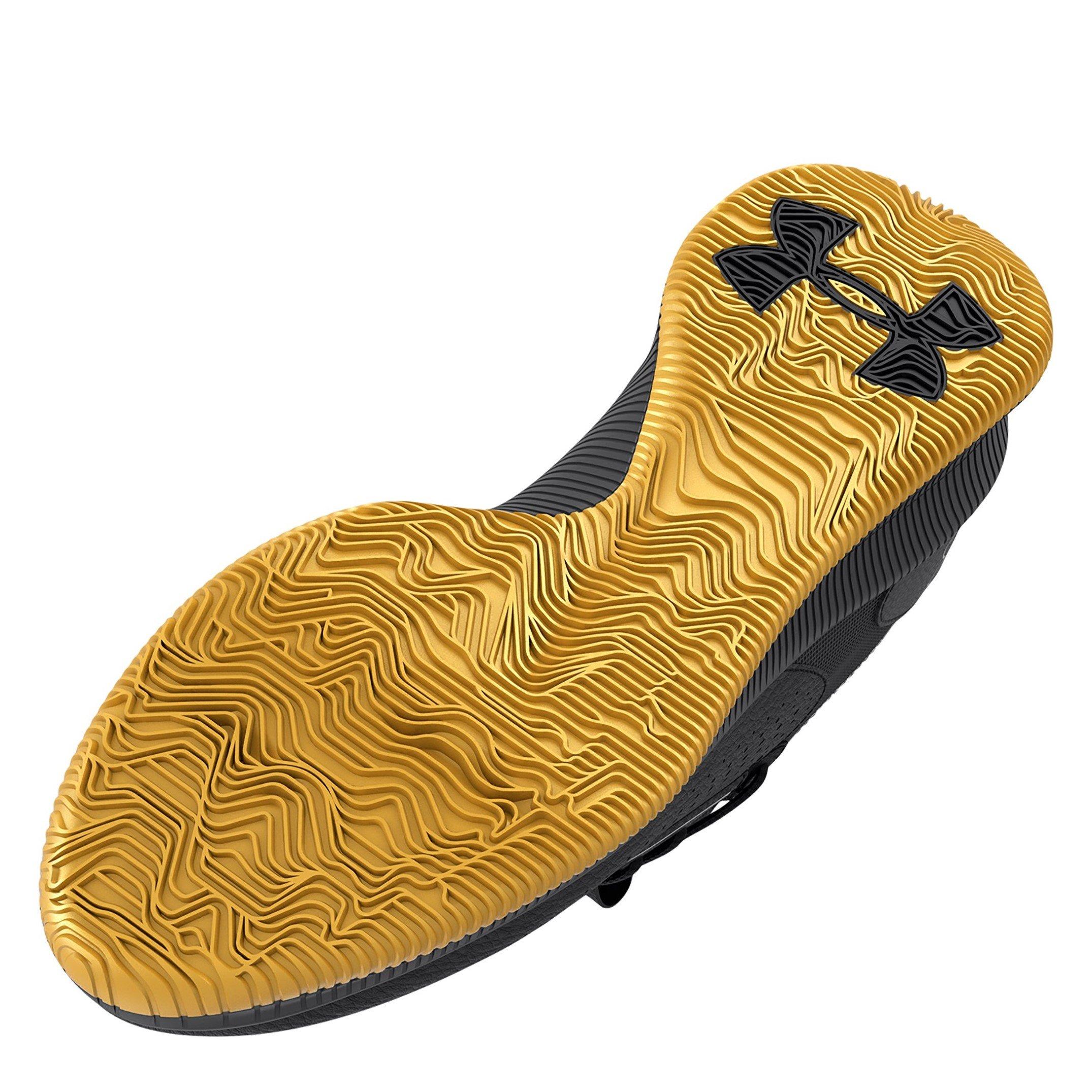 Blk/Gray/Gold - Under Armour - Twenty 47 Adults Basketball Shoes - 3