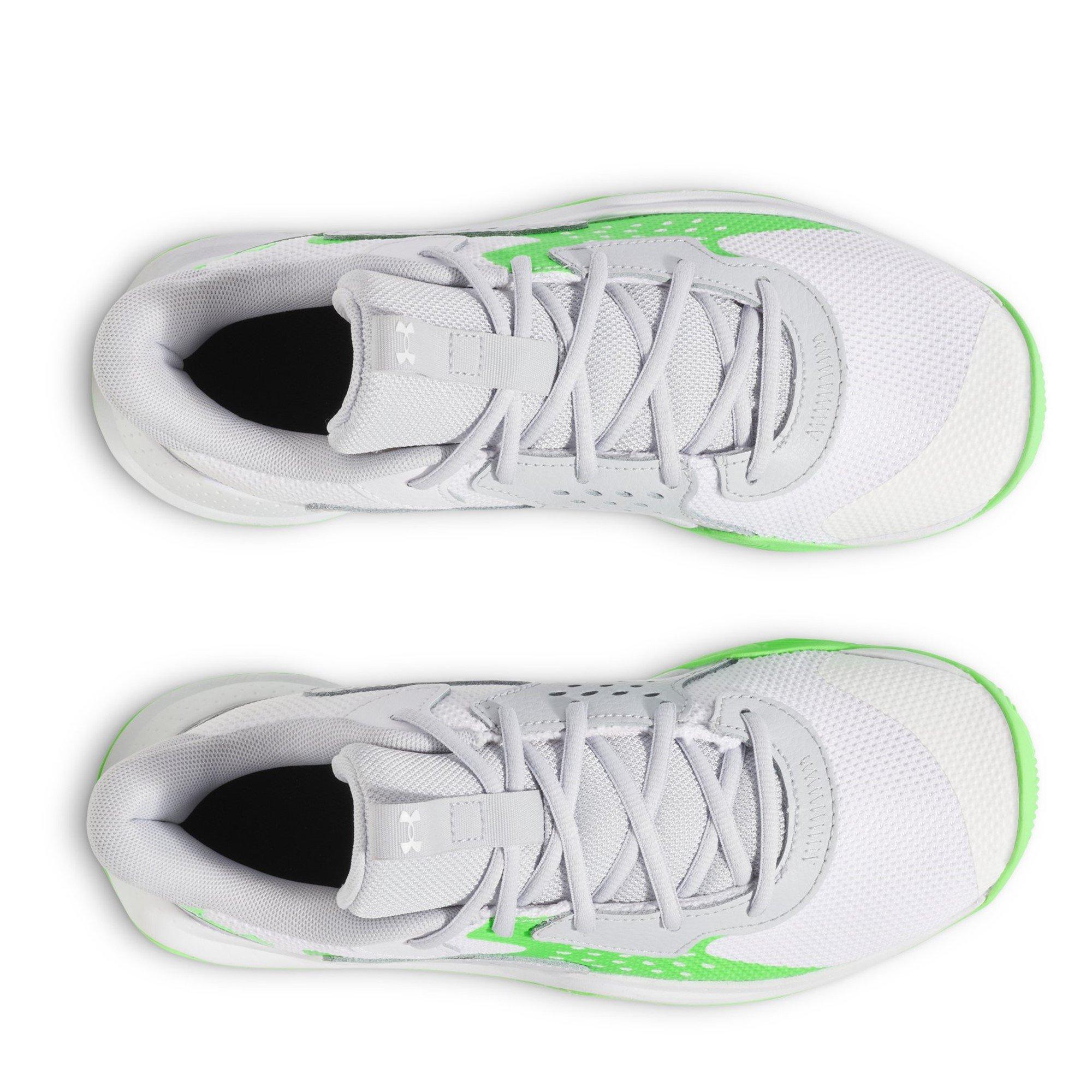 Wht/Green Shock - Under Armour - Jet 23 Mens Basketball Shoes - 4