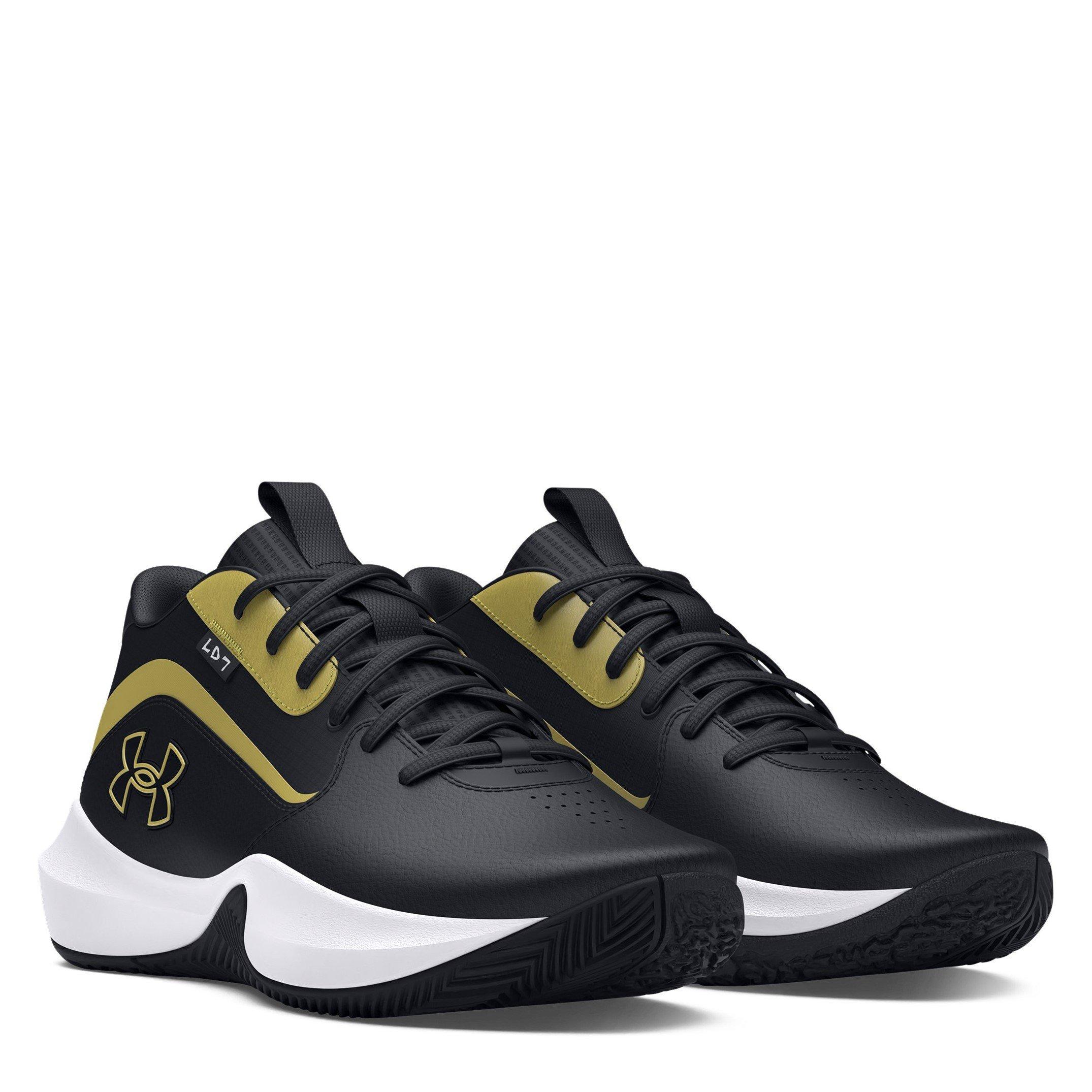 Black/Met.Gold - Under Armour - Lockdown 7 Basketball Shoes Mens - 5