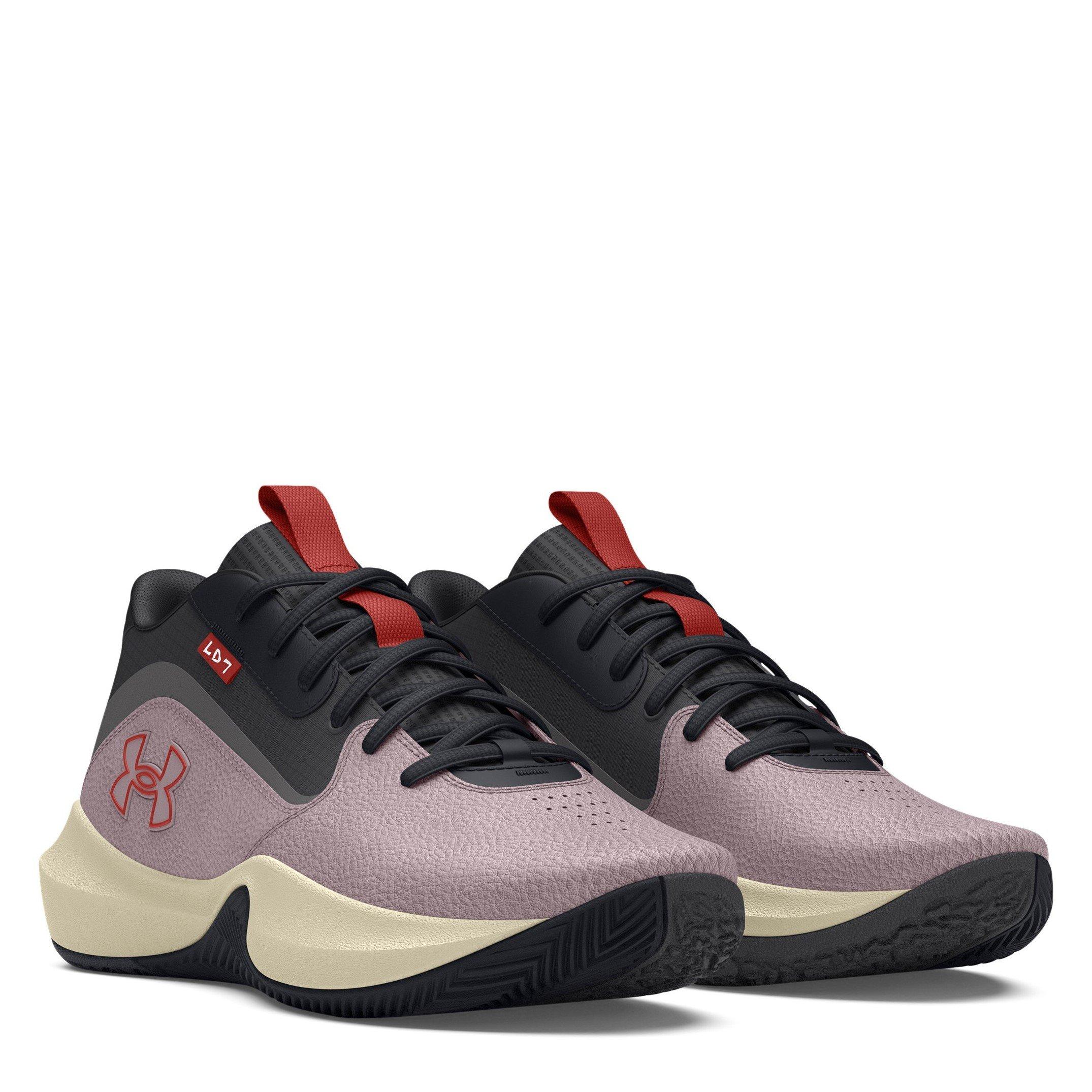 Gray/C.rock/Org - Under Armour - Lockdown 7 Mens  Basketball Shoes - 5