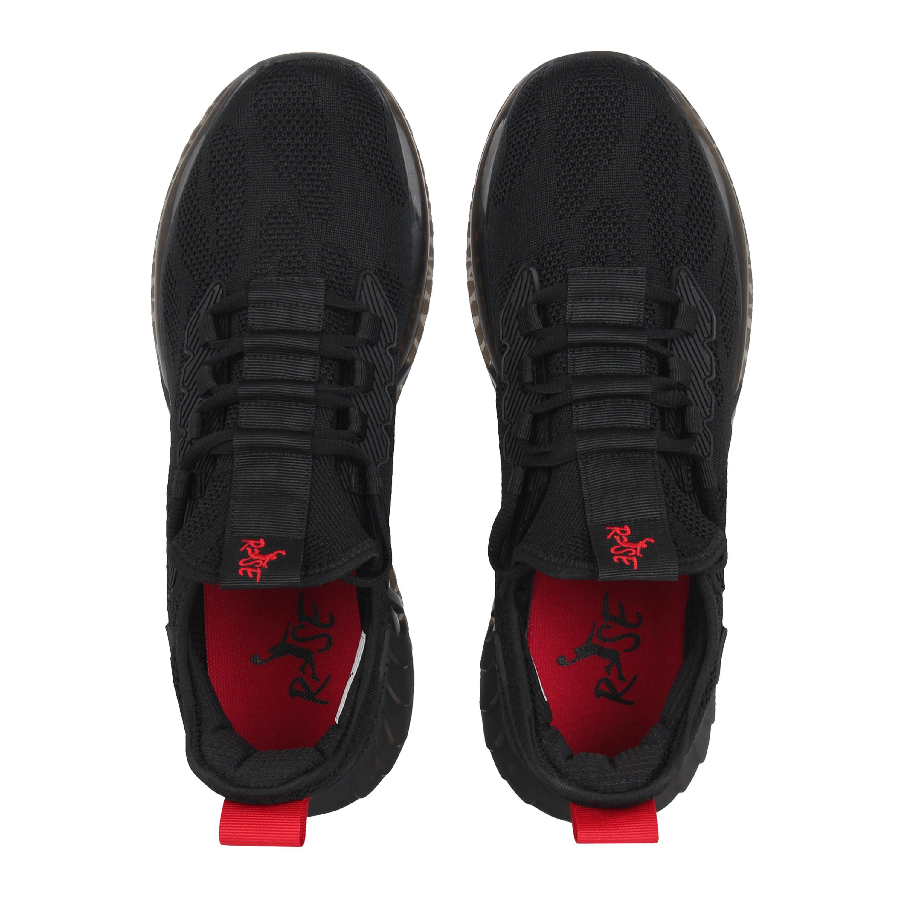 Black/Red - Rise - Chain Trainers Mens - 5