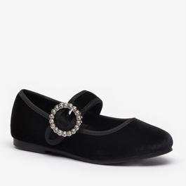 Be You Girls Velvet Diamante Shoes