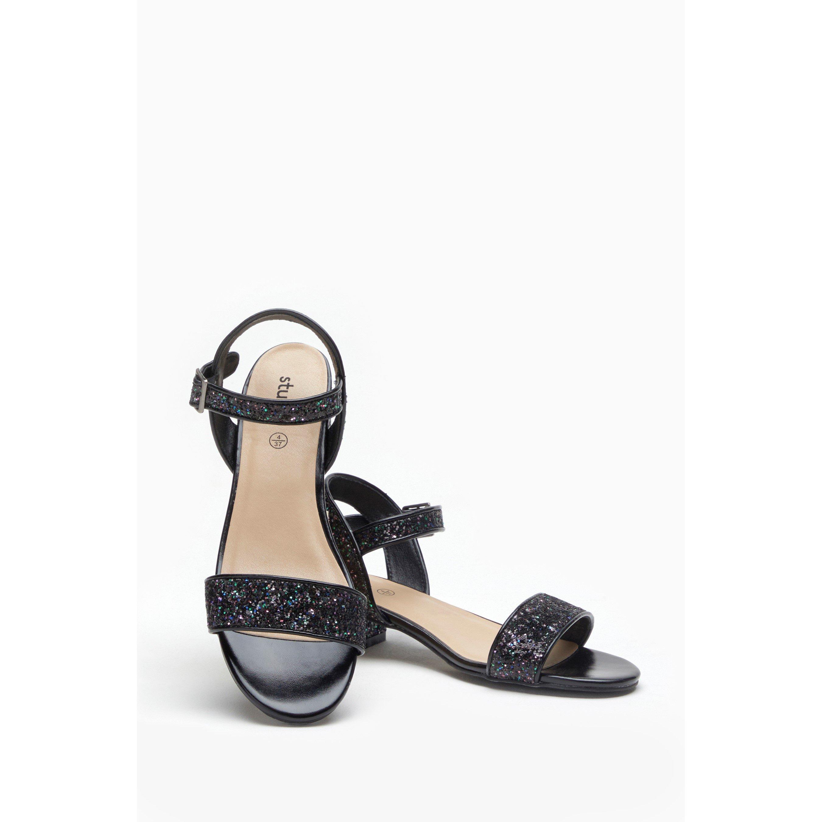 Negro - Be You - Sequin Open-Toe Heeled Sandals - 5